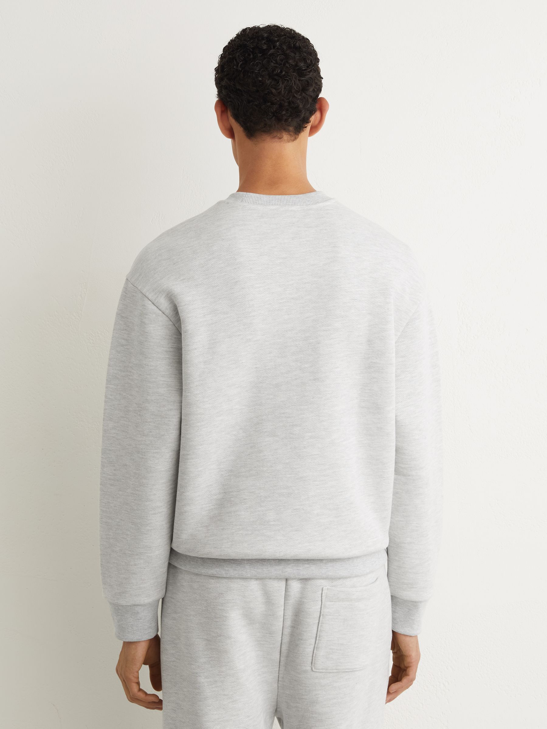 Cotton-Blend Heavyweight Sweatshirt in Grey Melange - Image 5 of 7