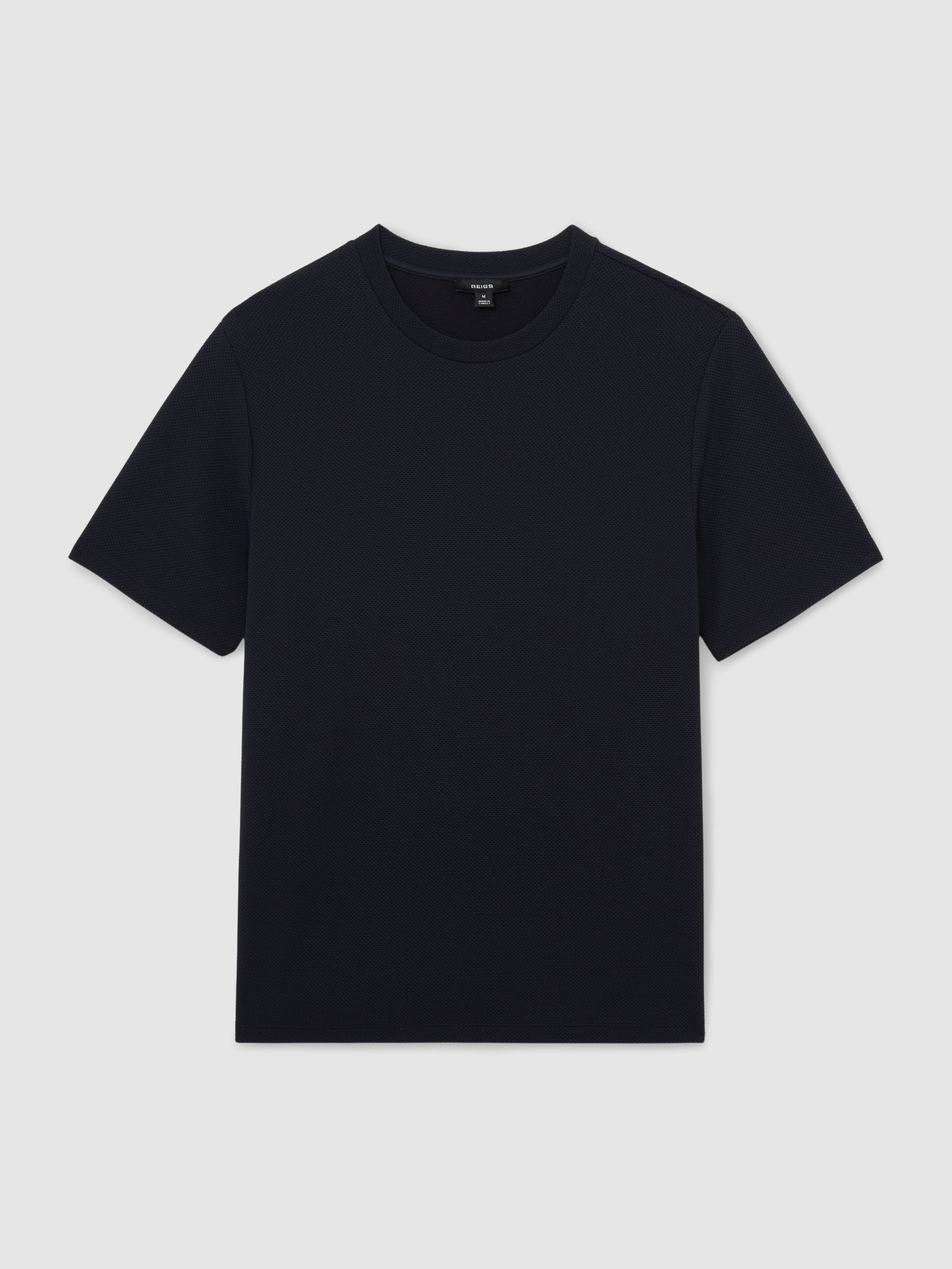 Textured Crew-Neck Modern-Fit T-Shirt in Navy - image 1