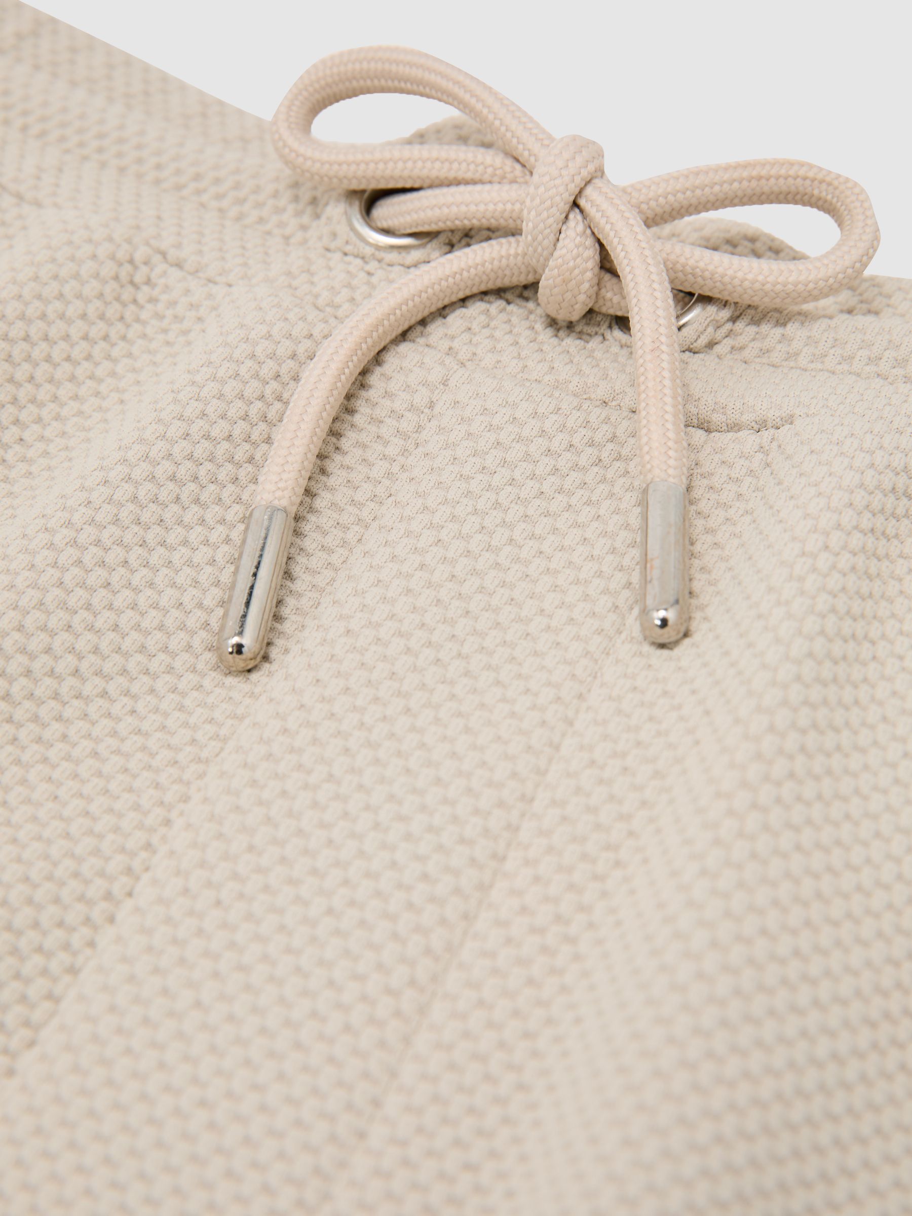 Textured Drawstring Shorts in Stone - image 3