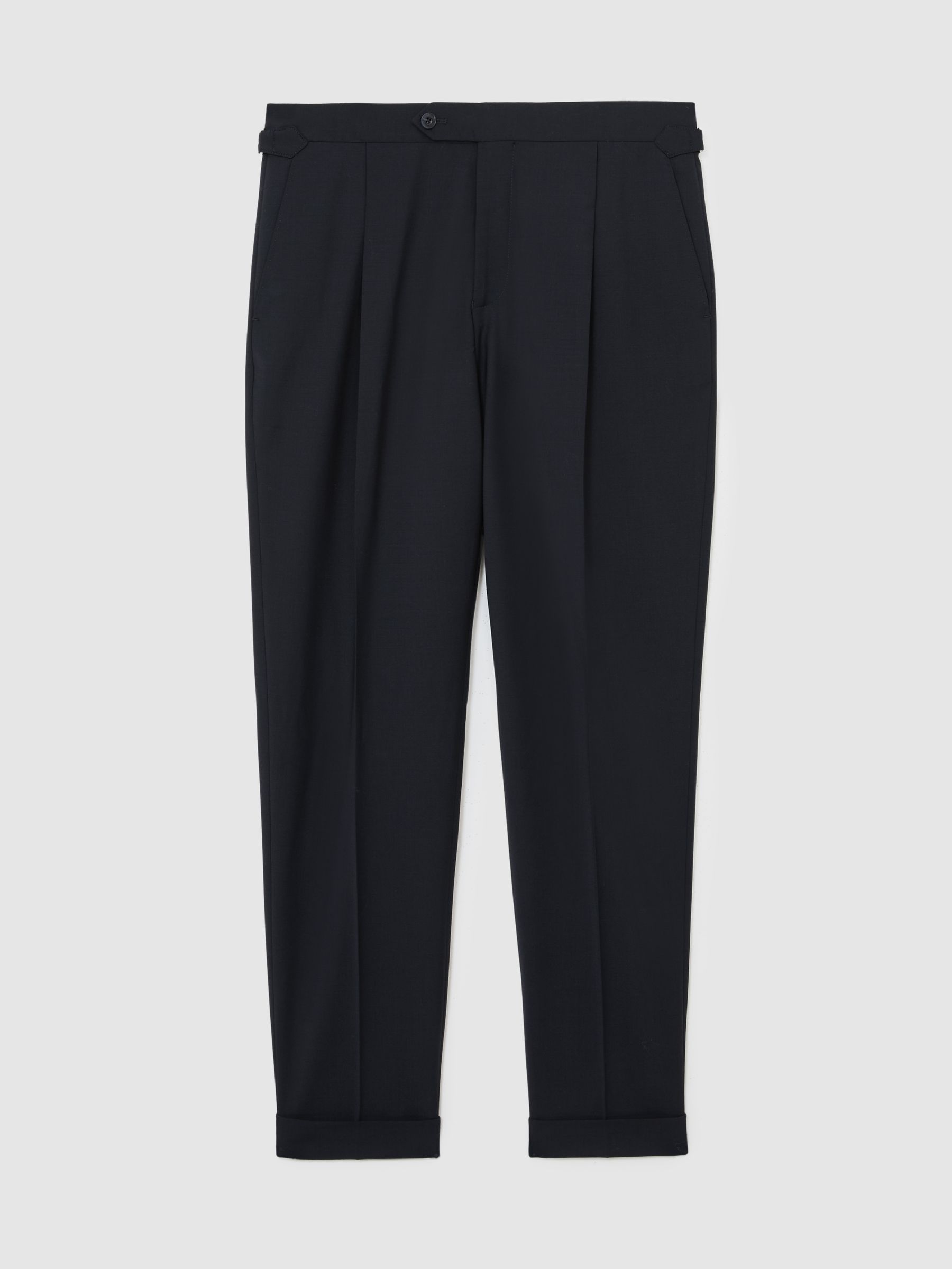 Tailored Fit Side-Adjuster Tailored-Fit Suit Trousers Wool-Blend in Navy - image 1
