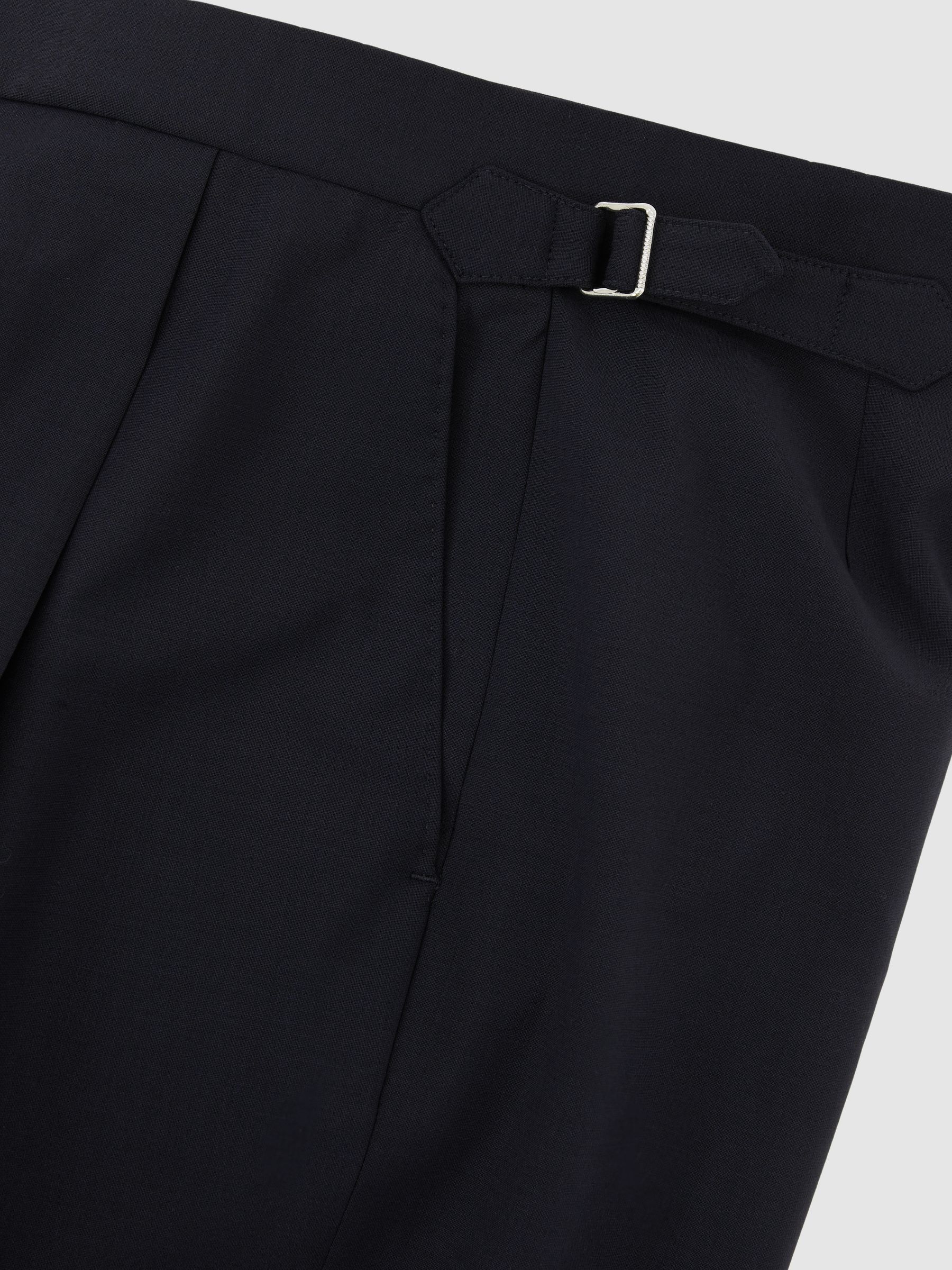 Tailored Fit Side-Adjuster Tailored-Fit Suit Trousers Wool-Blend in Navy - image 3