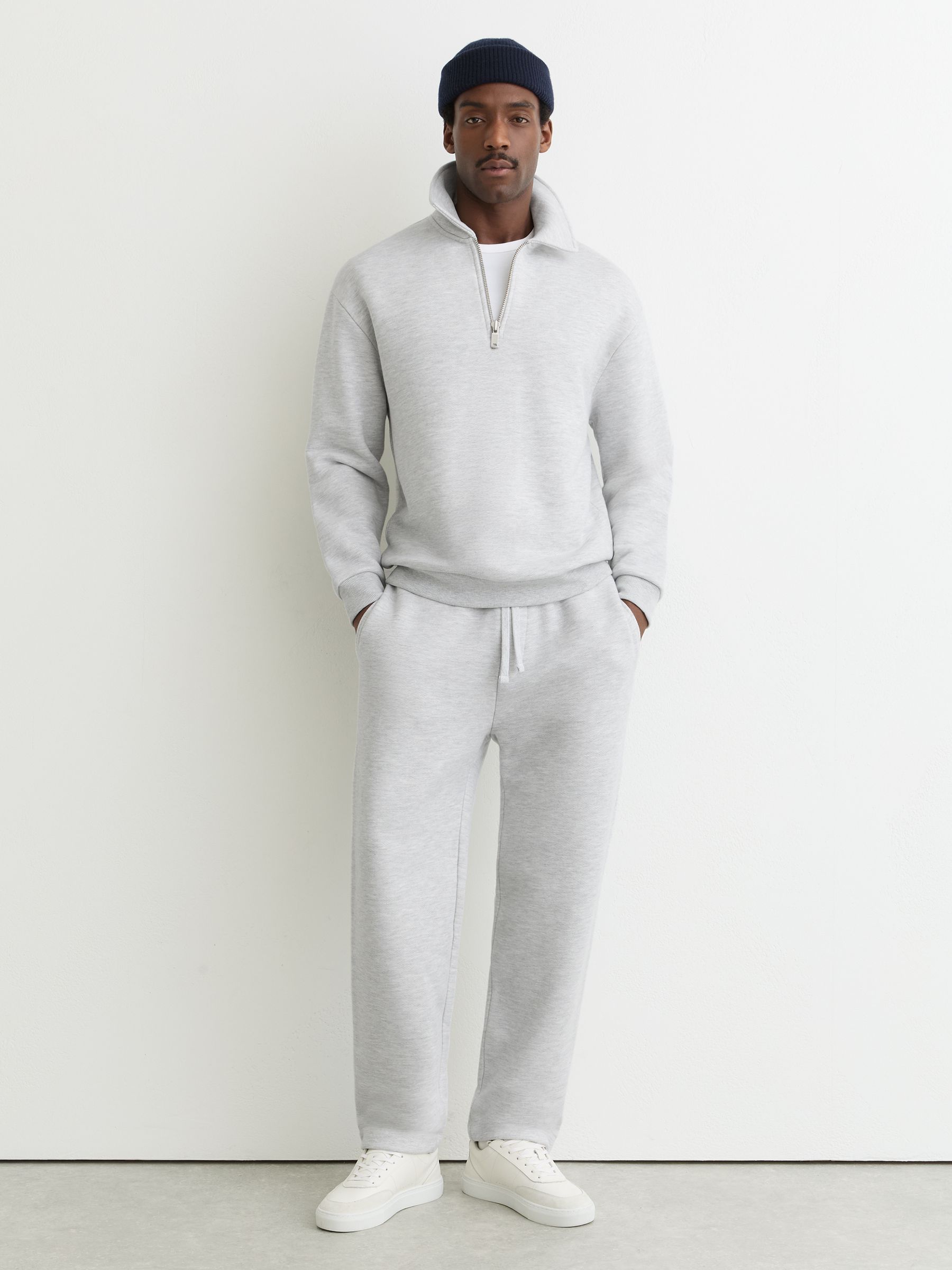 Cotton-Blend Heavyweight Zip Sweatshirt in Grey Melange - Image 5 of 7