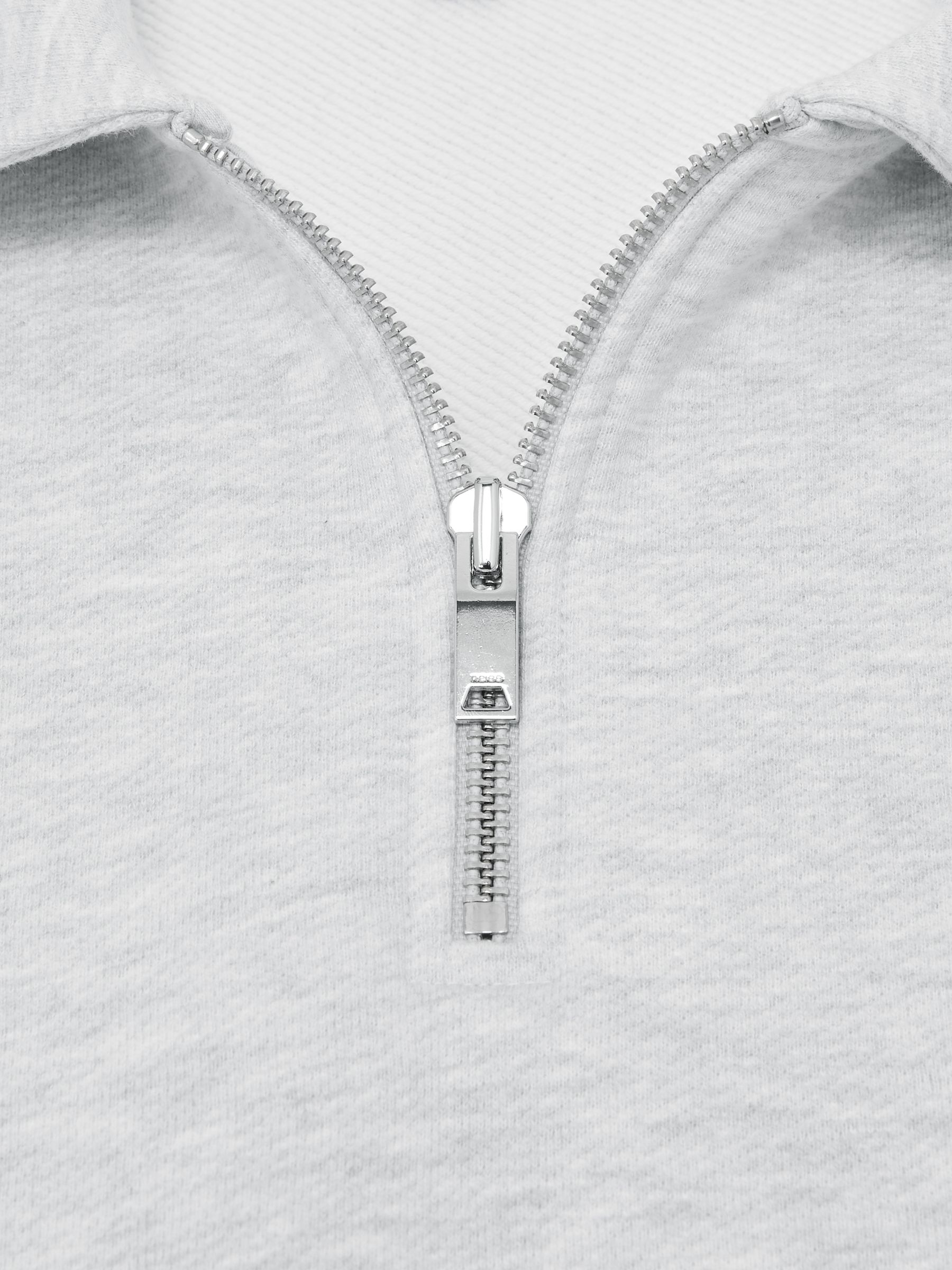 Cotton-Blend Heavyweight Zip Sweatshirt in Grey Melange - image 4