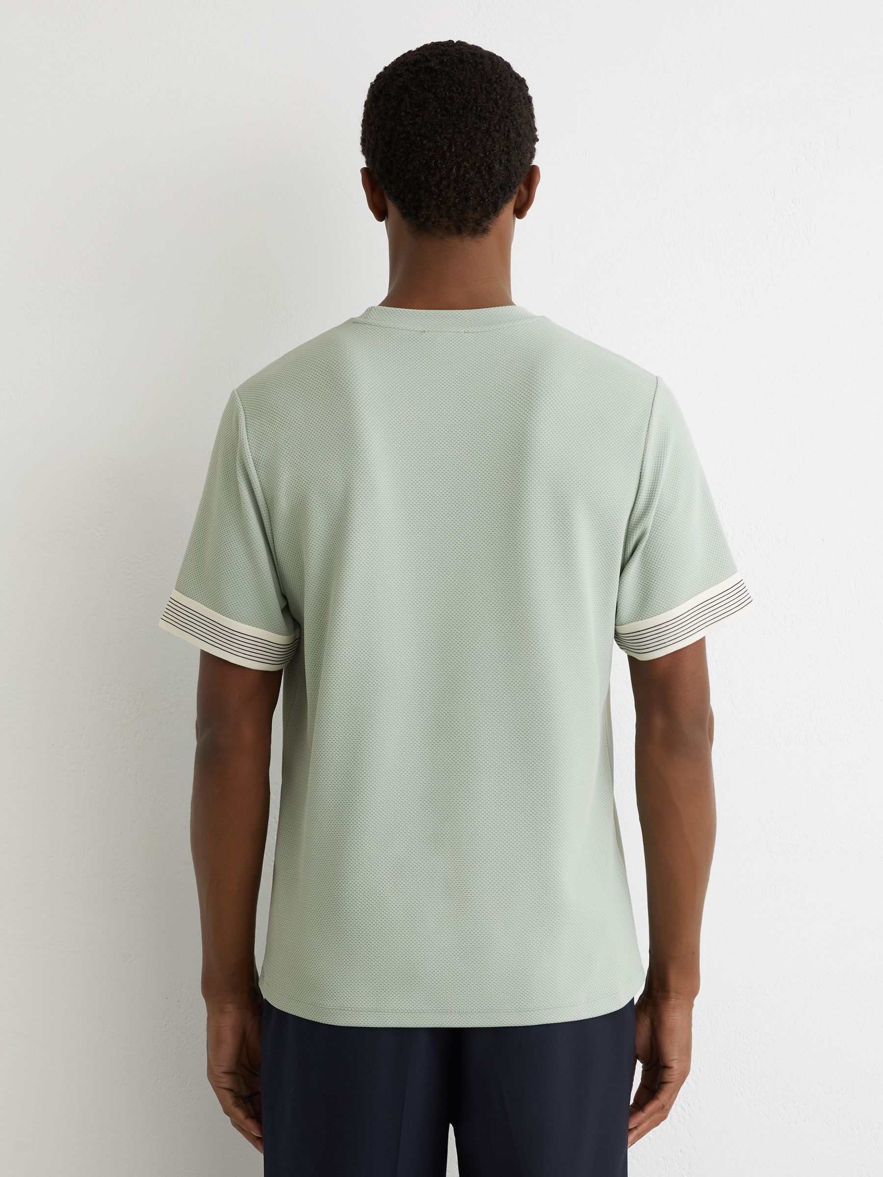 Textured Tape-Cuff Modern-Fit T-Shirt in Mint Green - image 4