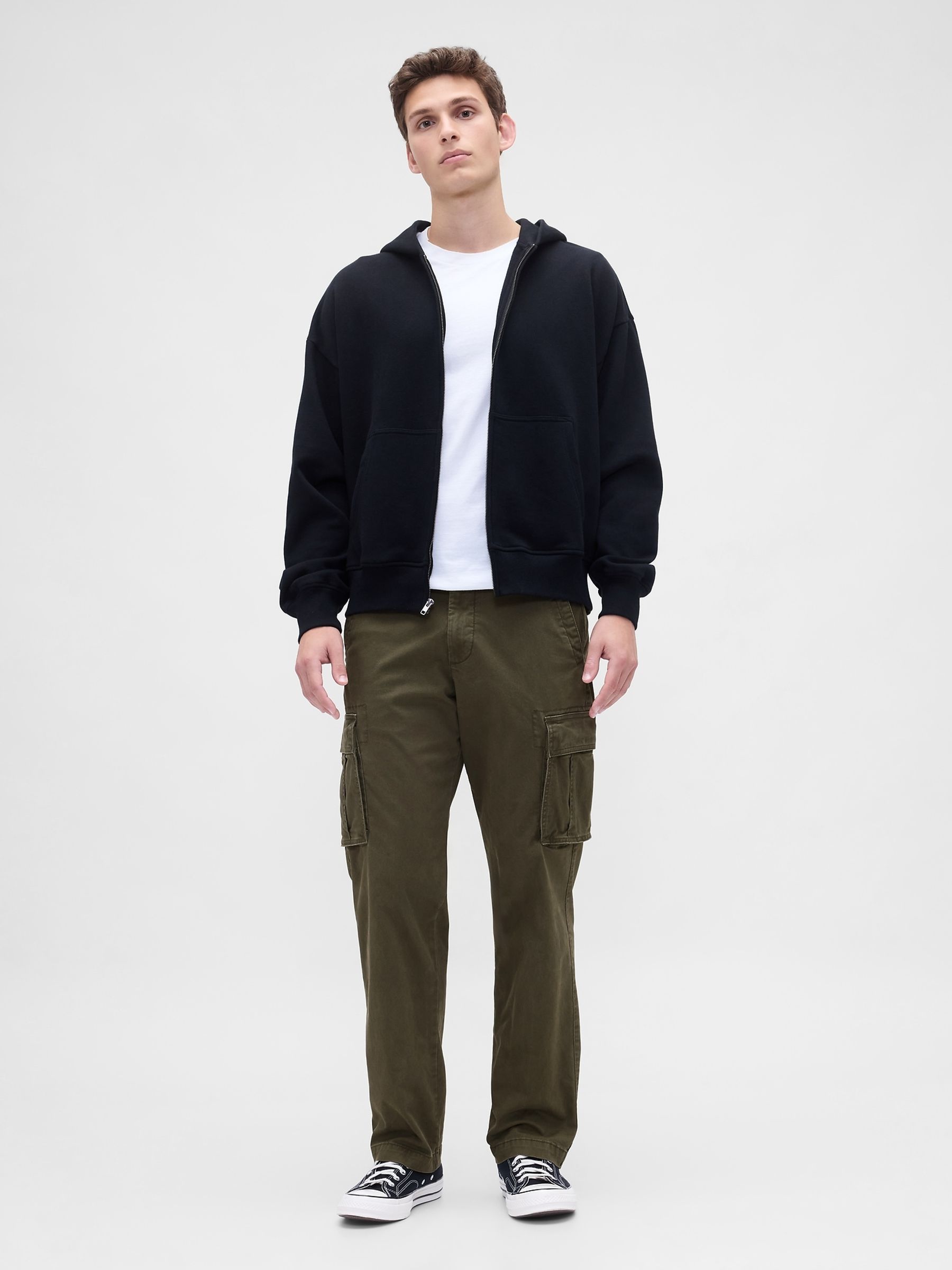 Green Essential Straight Cargo Trousers - Image 4 of 5