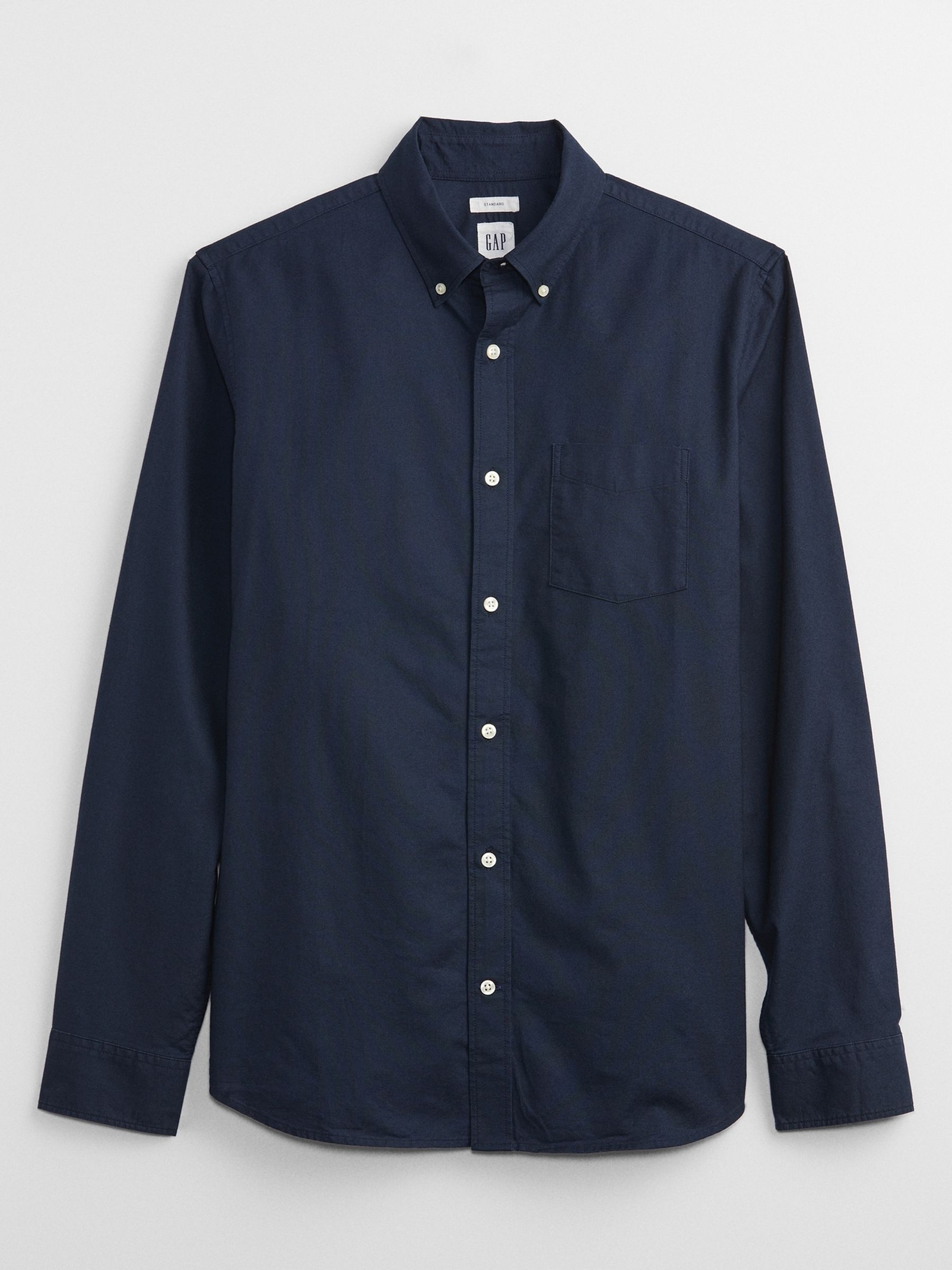 Navy Blue Oxford Shirt in Standard Fit - Image 3 of 3