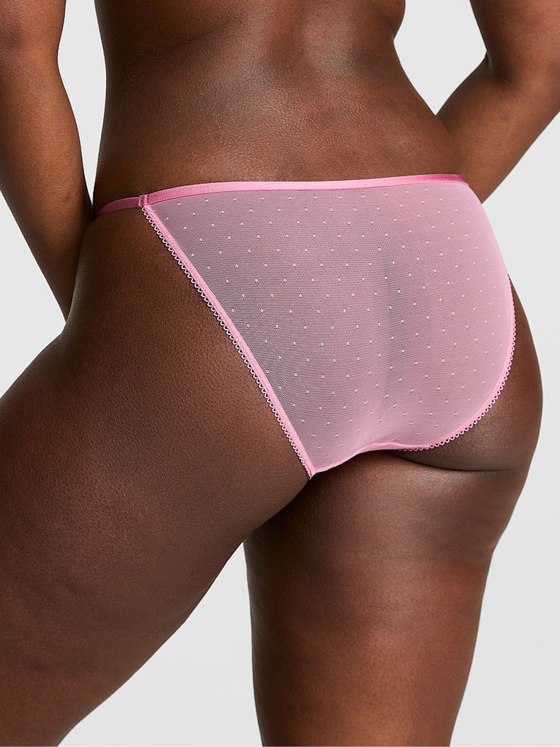 Cashmere Rose Pink String Bikini Daisy Embroidery Knickers - Image 2 of 3