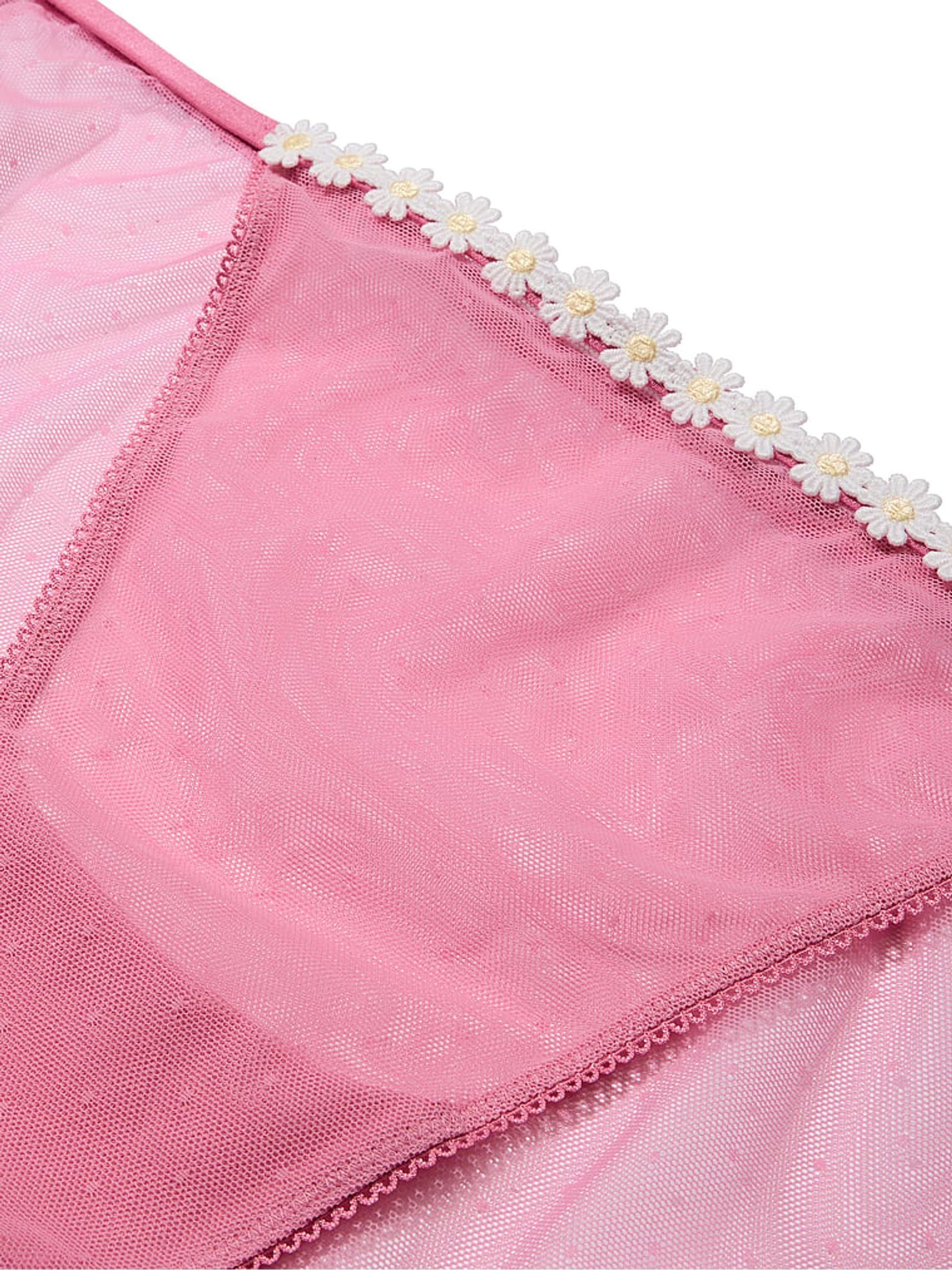 Cashmere Rose Pink String Bikini Daisy Embroidery Knickers - Image 3 of 3