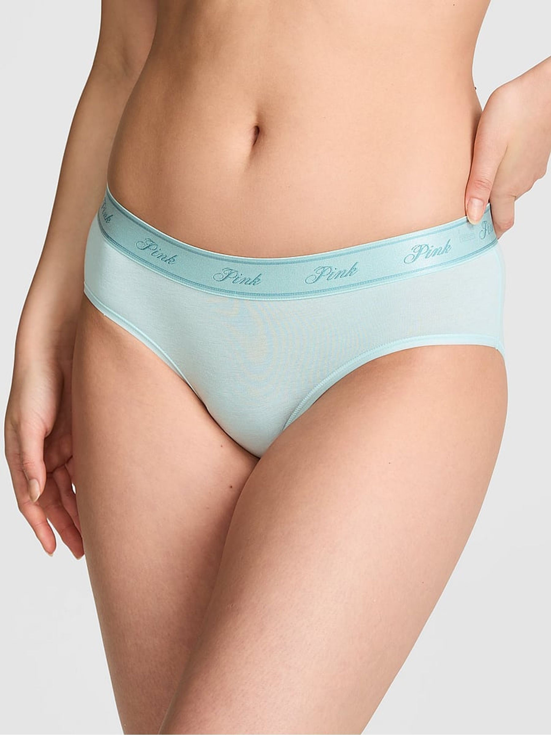 Spray Blue Hipster Cotton Logo Knickers - Image 1 of 2