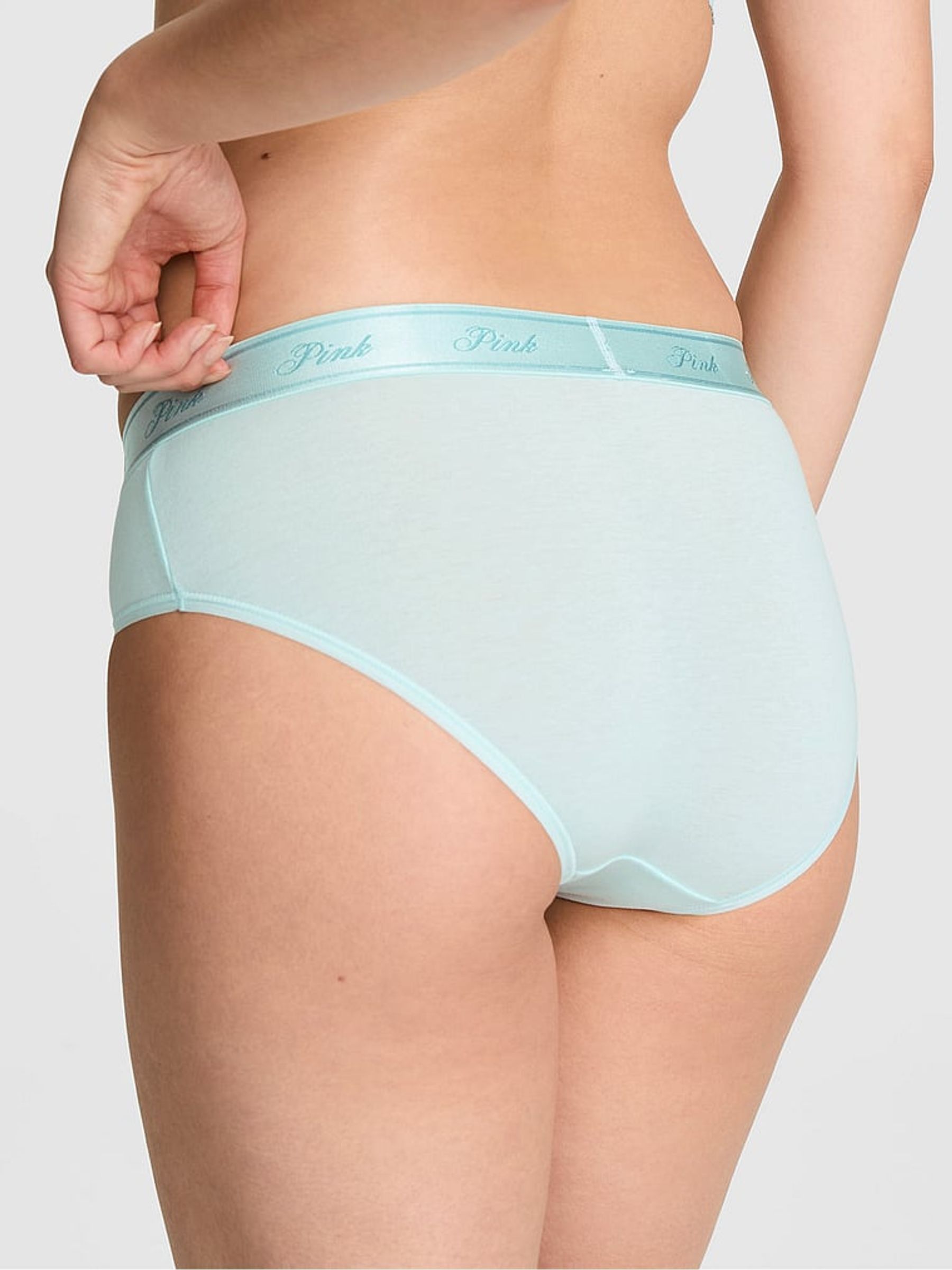 Spray Blue Hipster Cotton Logo Knickers - Image 2 of 2 Spray Blue Hipster Cotton Logo Knickers - Image 2 of 2