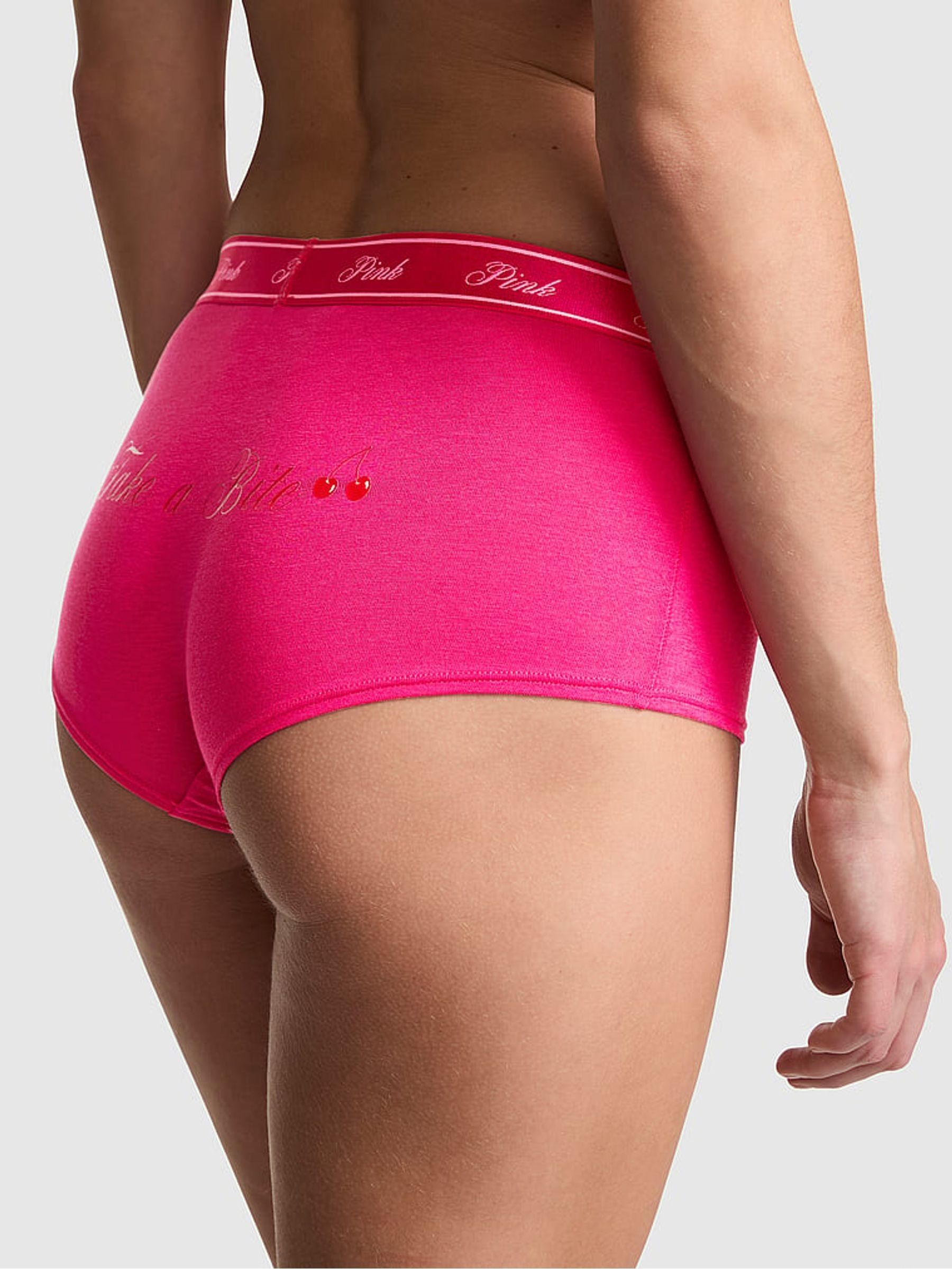 Hot Stuff Pink Boyshort Cotton Logo Knickers - Image 2 of 2