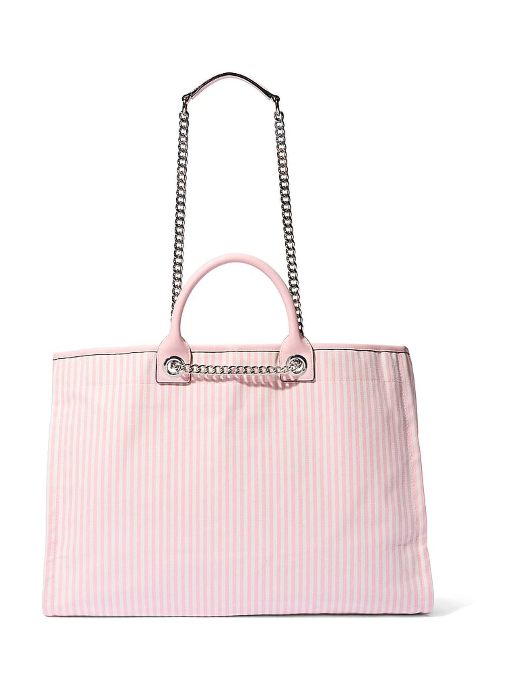 Iconic Stripe Pink Chain Strap Tote Bag - Image 3 of 4