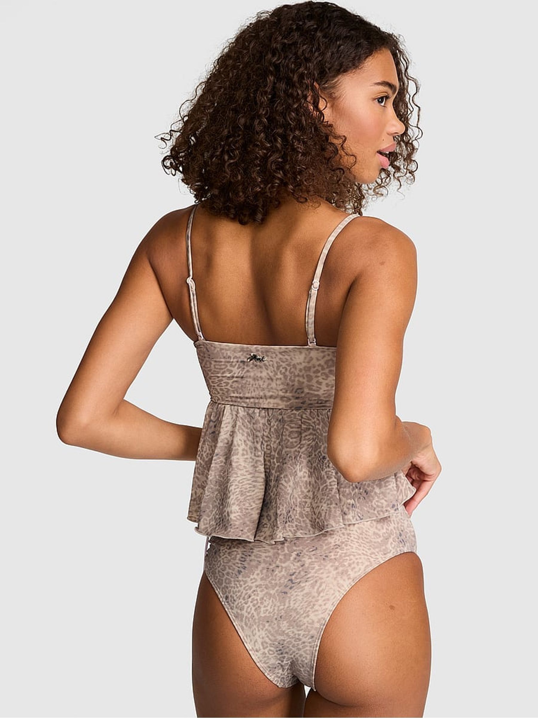 Brown Leopard Haze Tankini Bikini Top - Image 2 of 2