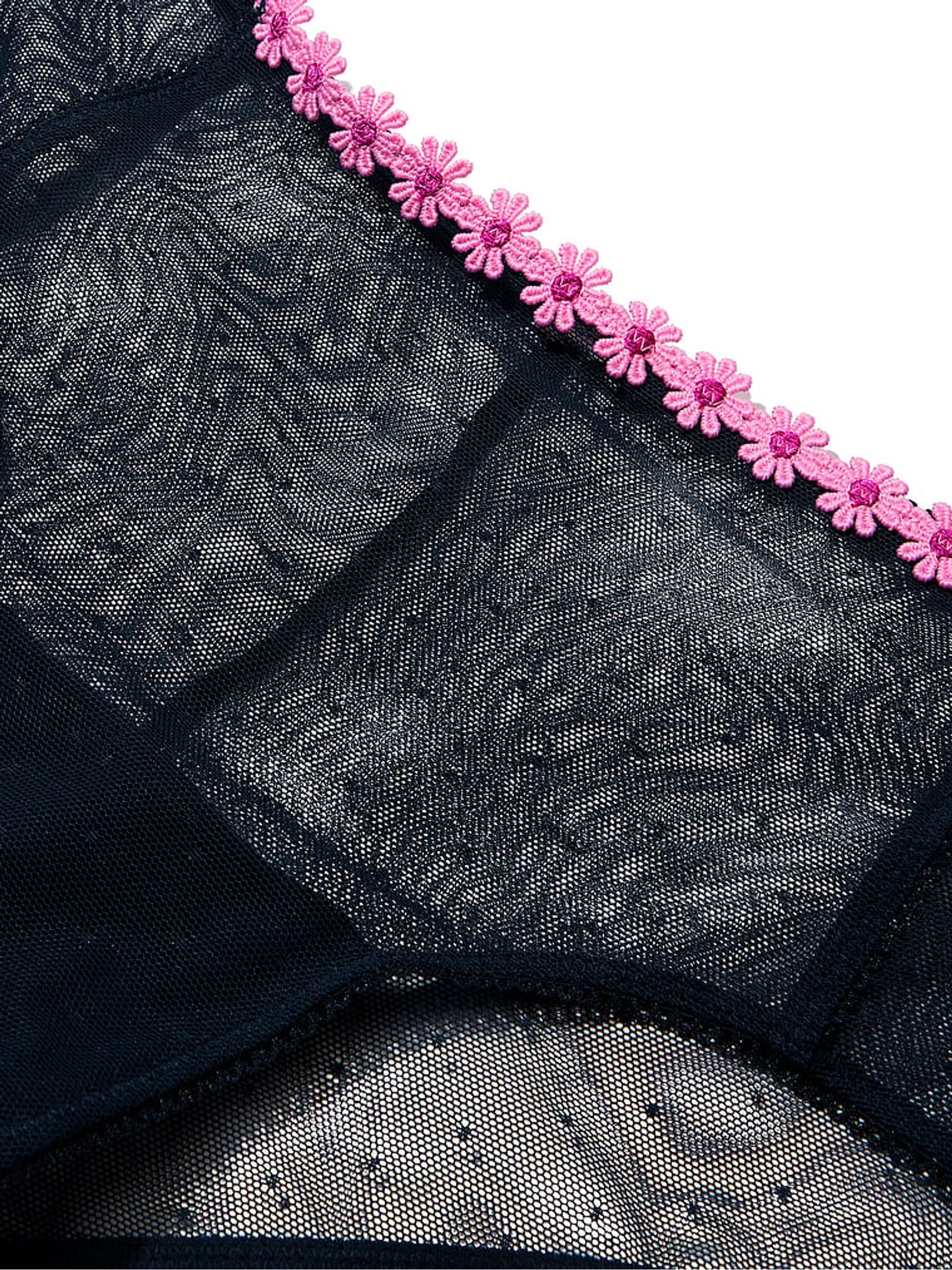Noir Navy Blue Cheeky Daisy Embroidery Knickers - Image 3 of 3