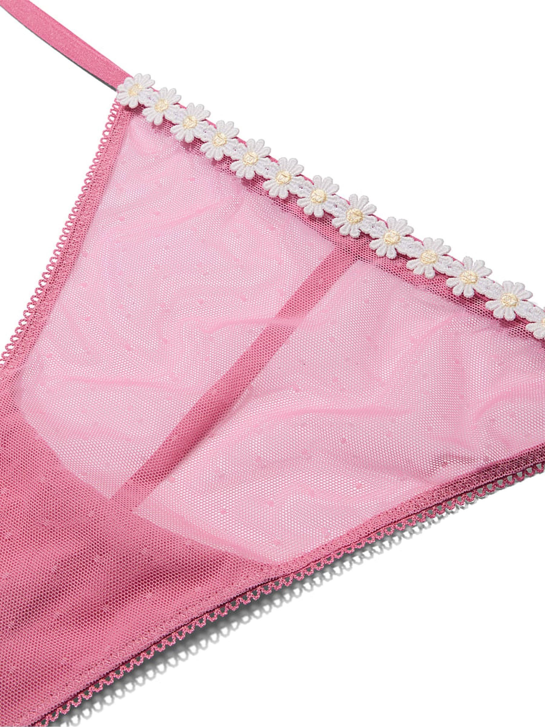 Cashmere Rose Pink G-String Daisy Embroidery Knickers - Image 4 of 4