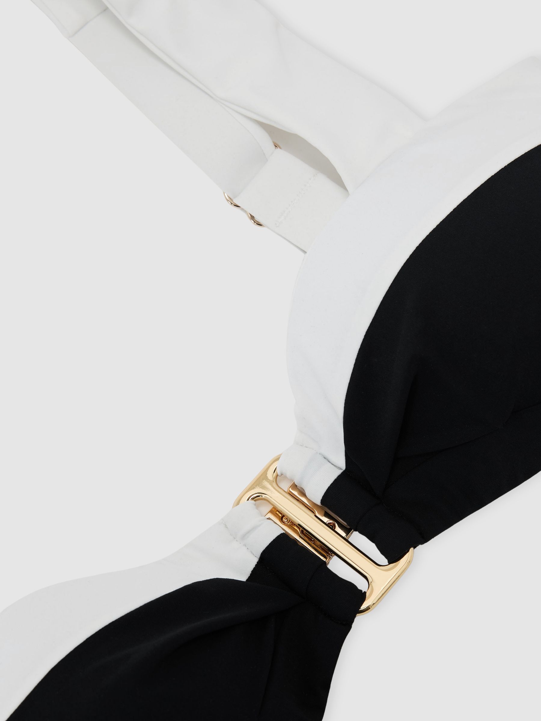 Colour-Block Bikini Top in Black/Ivory - image 3