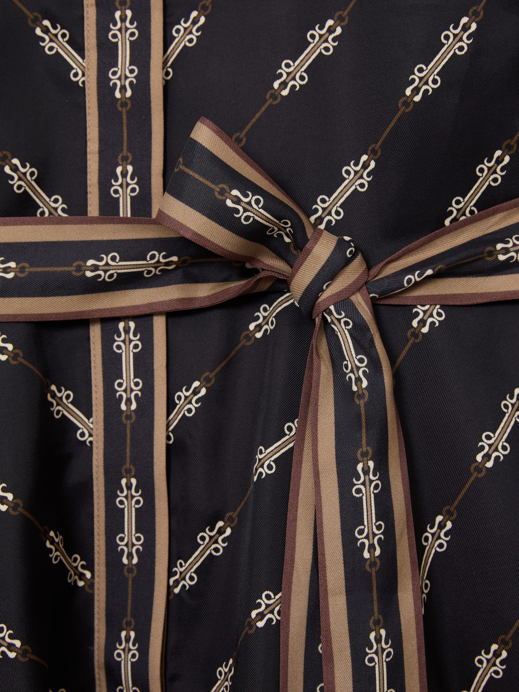 Chain-Print Belted Mini Dress in Black - image 3