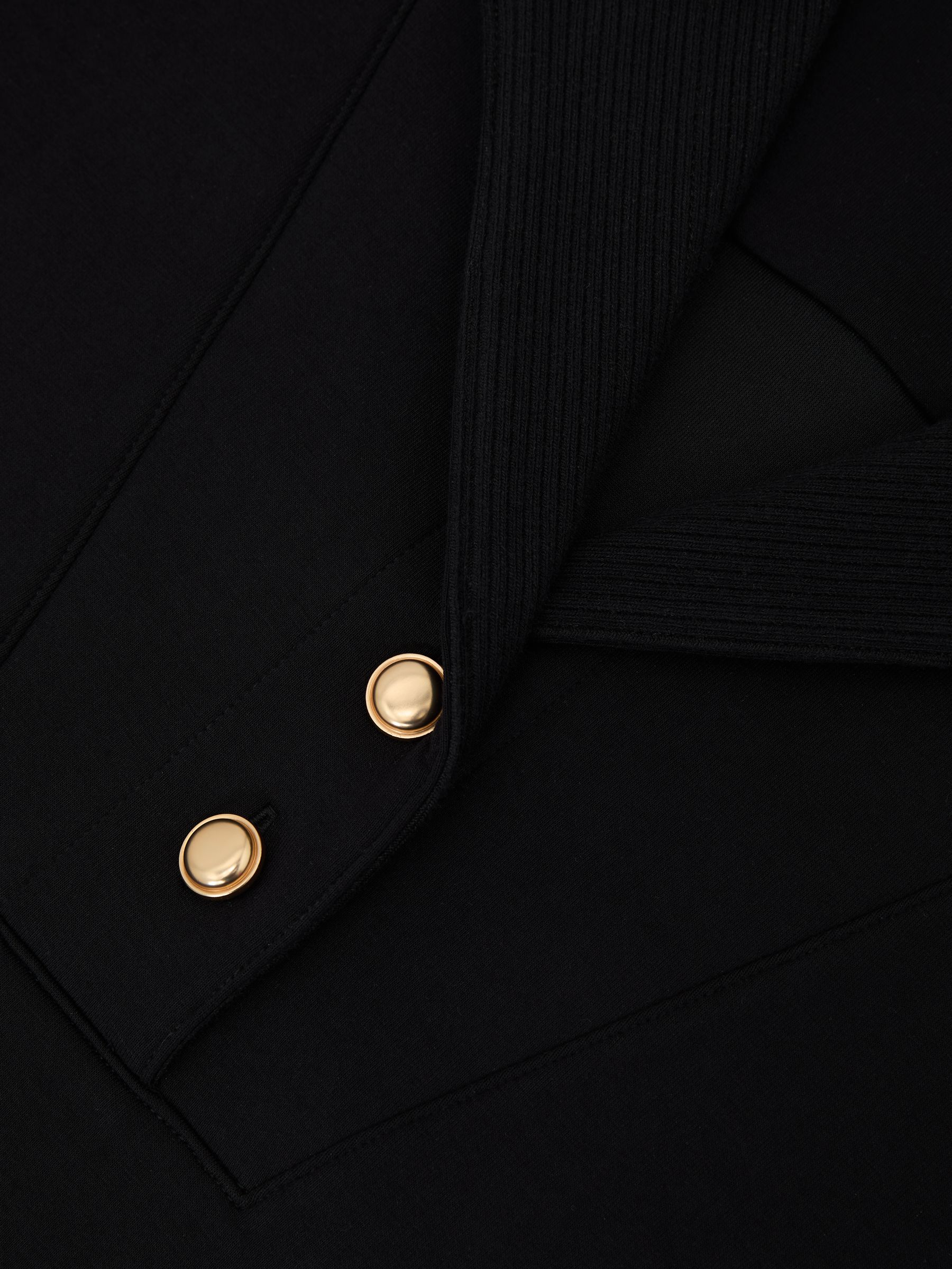 Premium Interlock Collar Sweatshirt in Black - Image 6 of 6