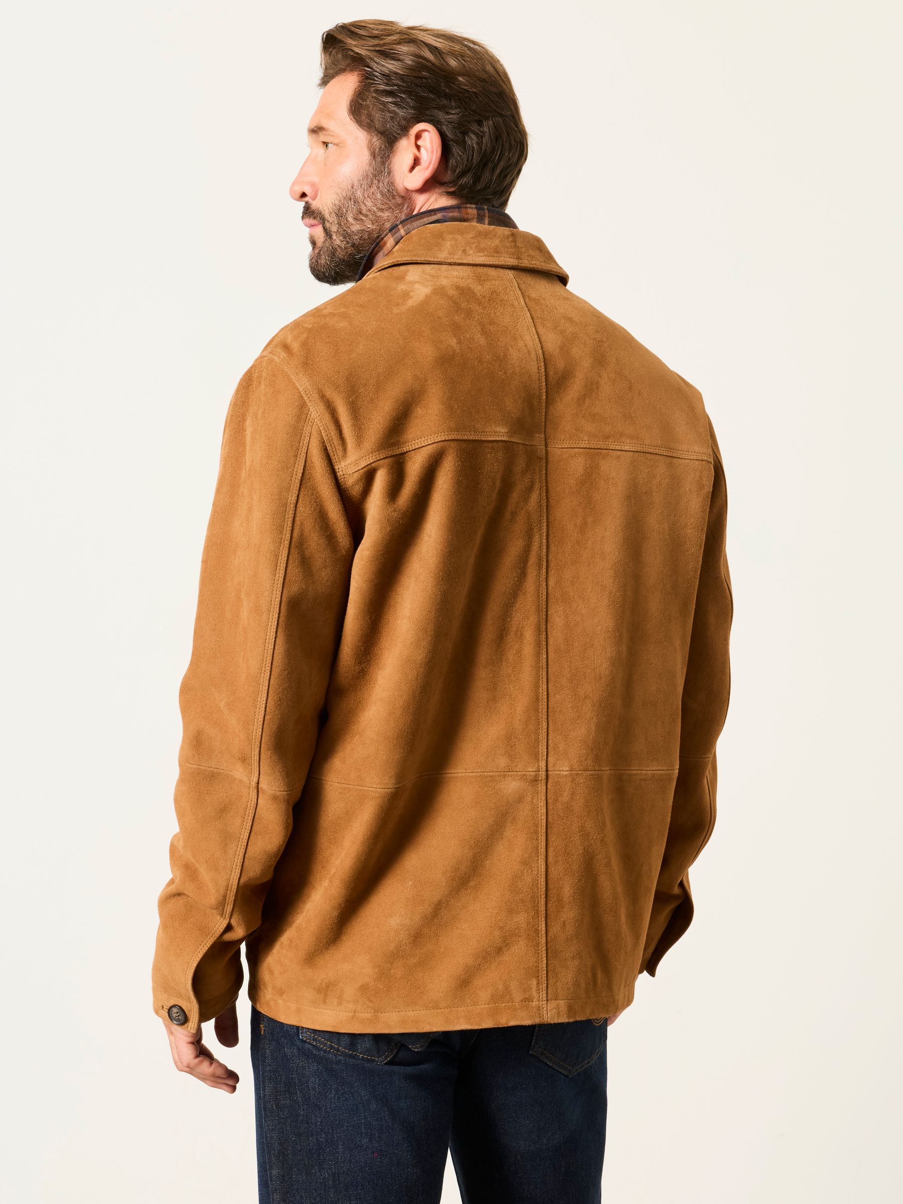 Suede Worker Jacket in Light Brown - Image 2 of 5