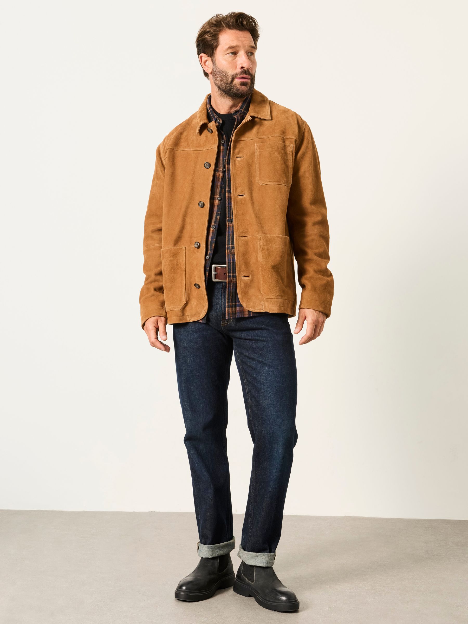 Suede Worker Jacket in Light Brown - Image 4 of 5
