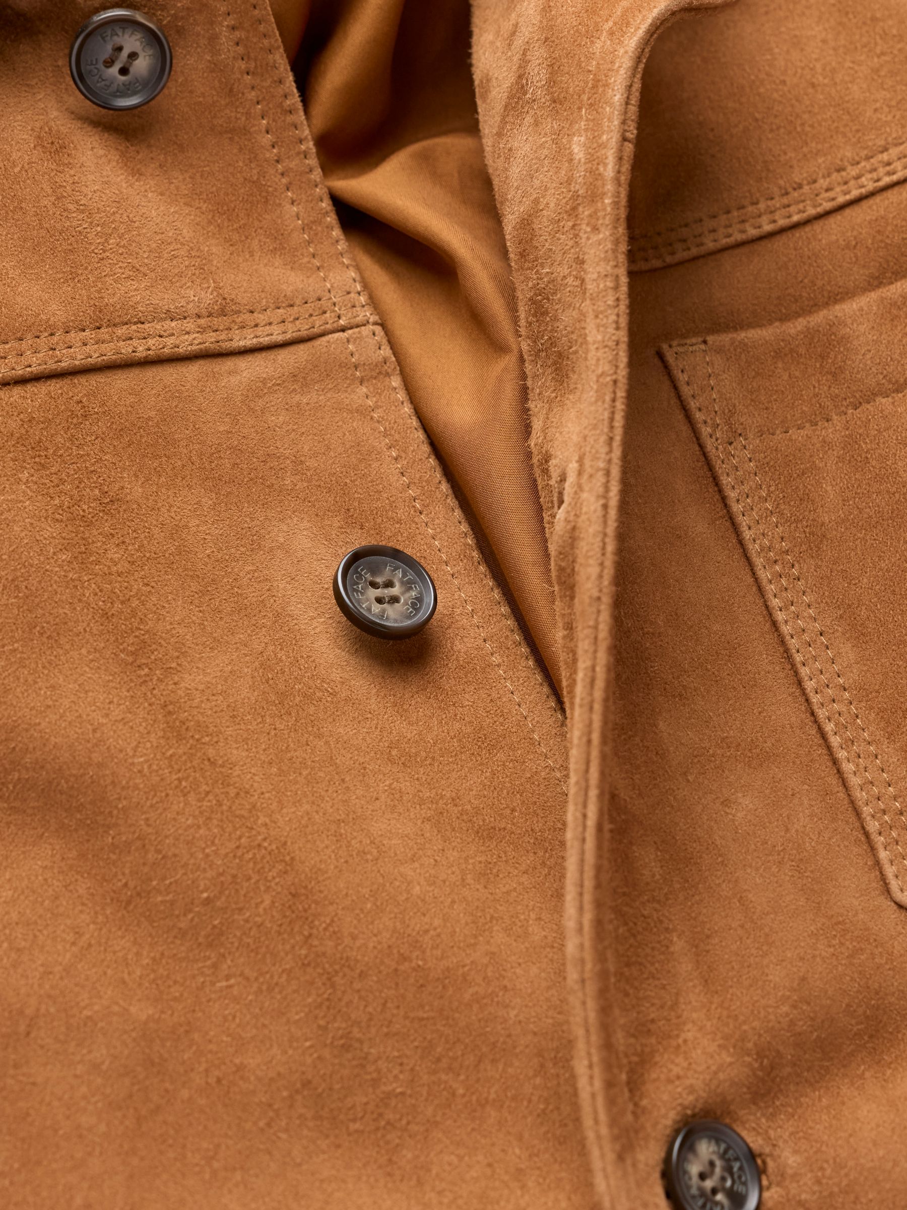 Light Brown 100% Suede Worker Jacket - Image 7 of 7