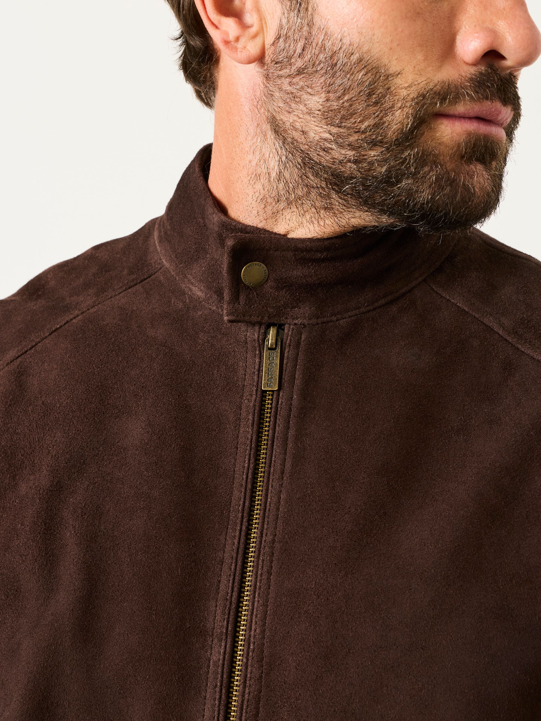 Suede Bomber Jacket in Chocolate Brown - Image 4 of 6