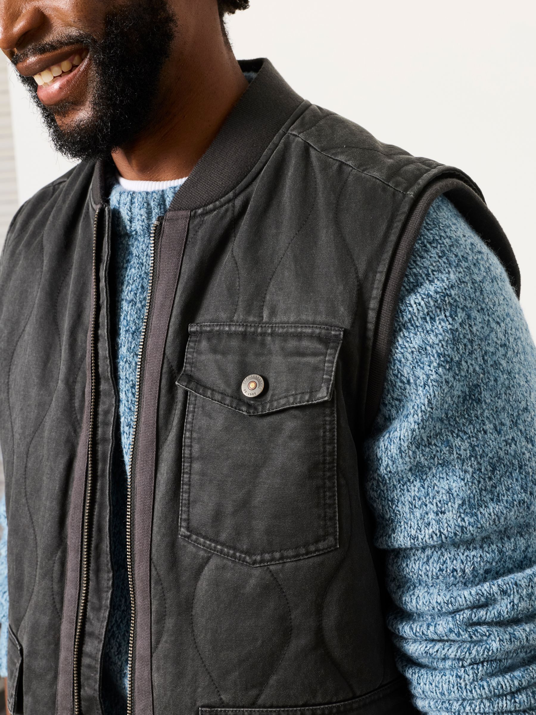 Charcoal Grey Wyre Quilted Gilet - Image 3 of 6