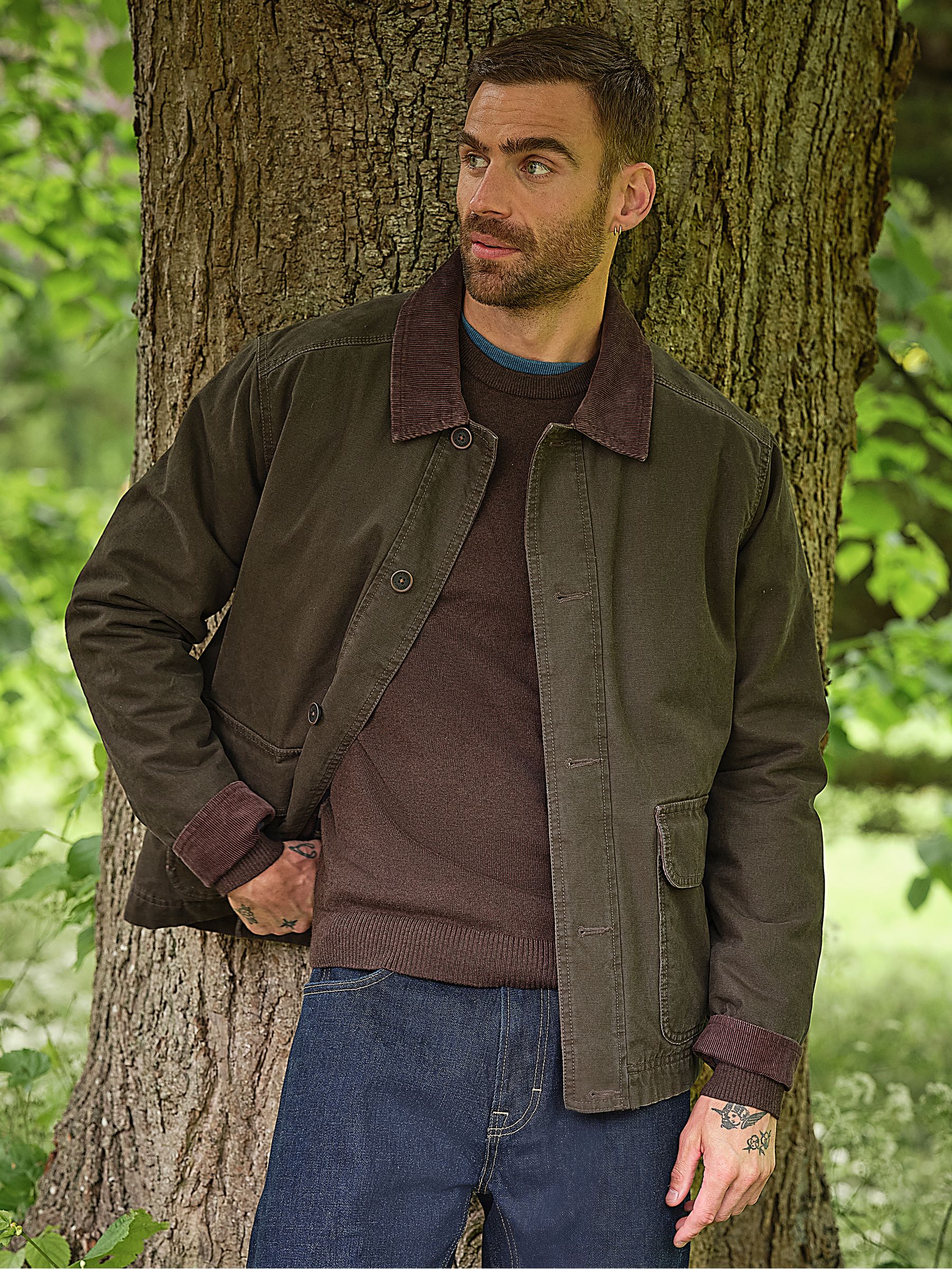 Khaki Green Canvas Barn Jacket - Image 1 of 8 Khaki Green Canvas Barn Jacket - Image 1 of 8