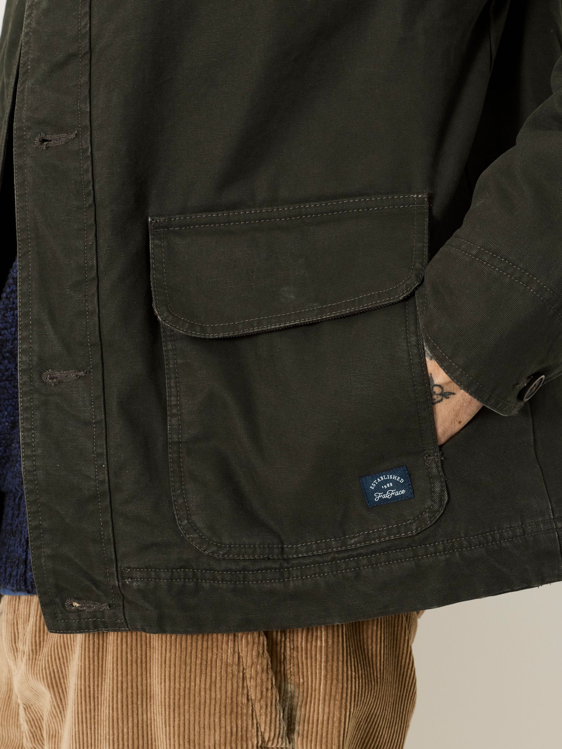 Khaki Green Canvas Barn Jacket - Image 6 of 8