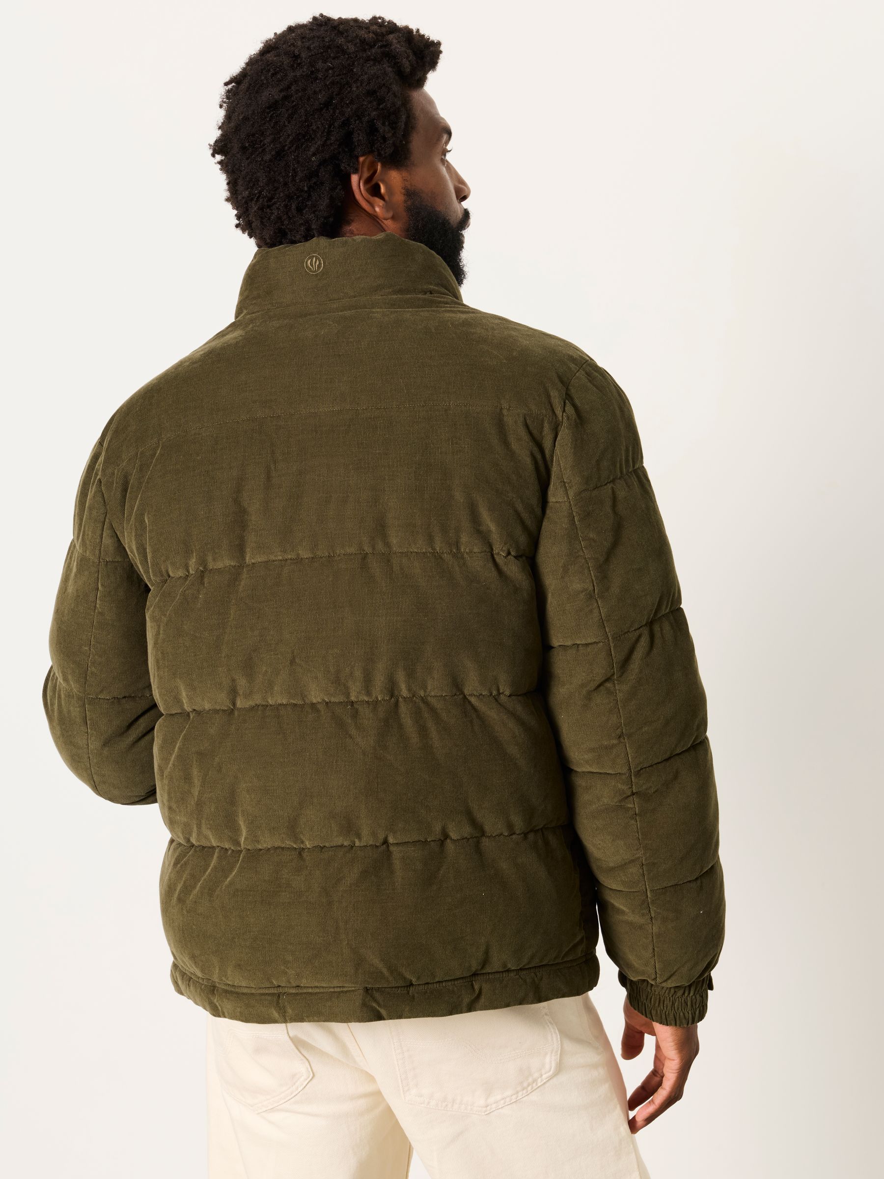Cord Padded Jacket in Khaki Green - Image 2 of 6