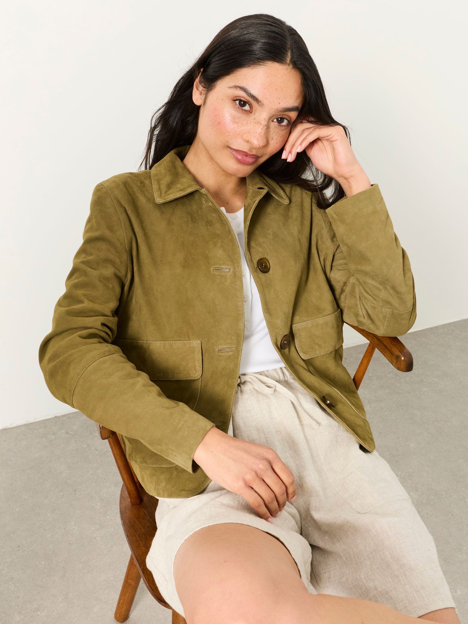 Green Petite Suede Jacket - Image 5 of 6