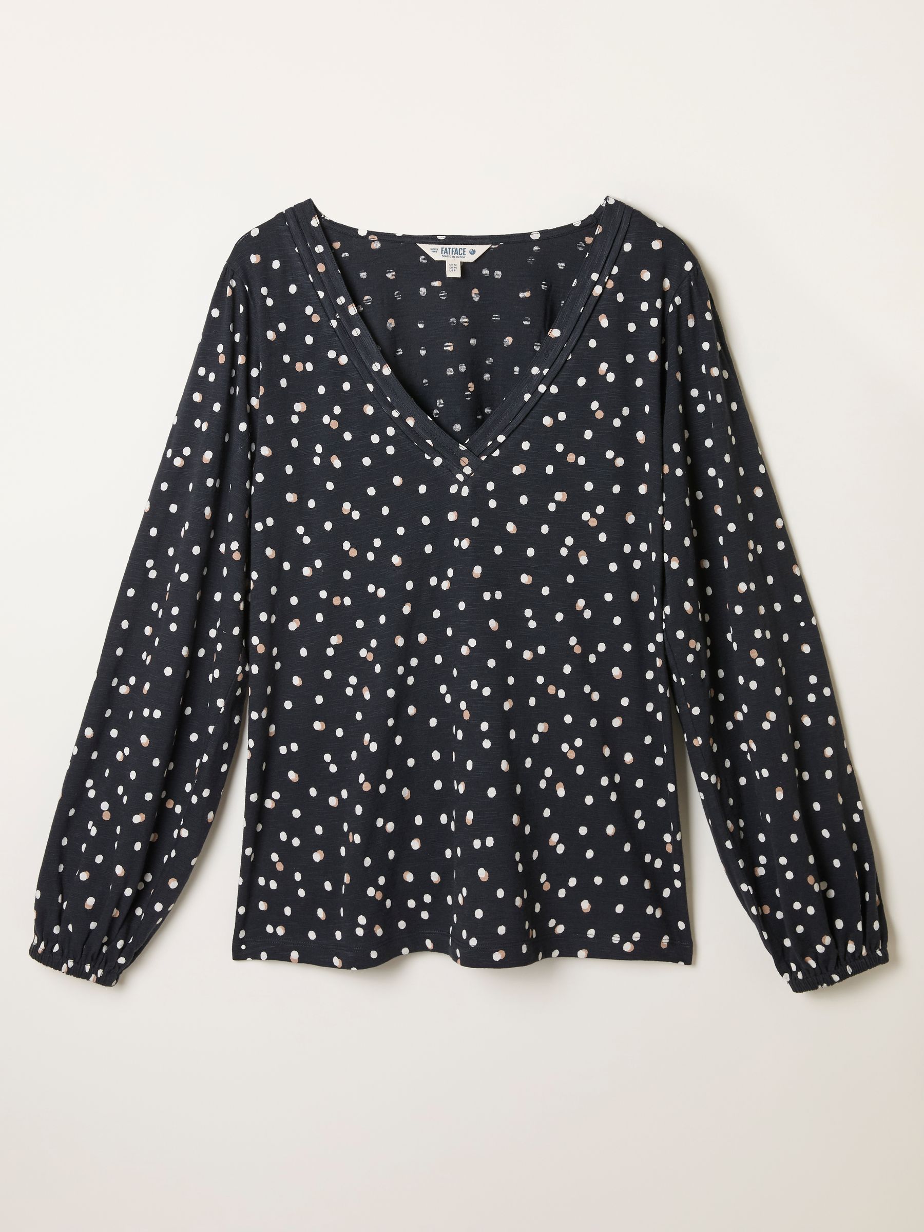Margot Black Spot V Neck Top - Image 6 of 6