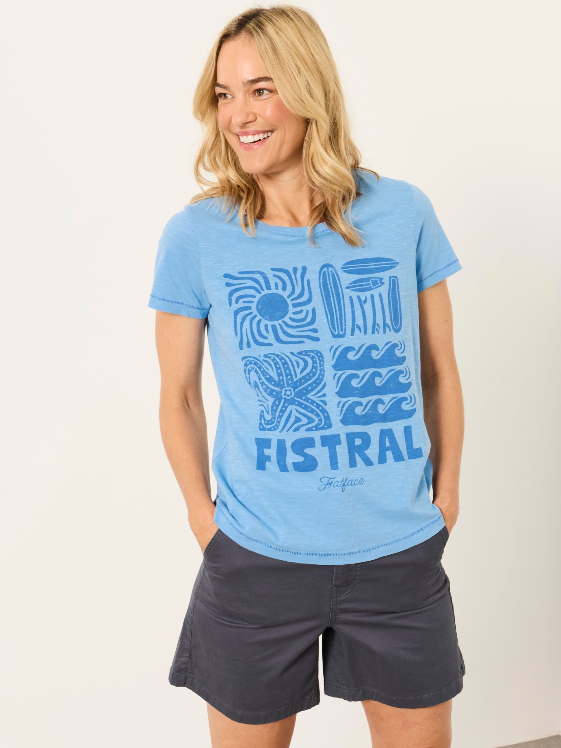 ALOA Blue Fistral Land Tee - Image 1 of 5 ALOA Blue Fistral Land Tee - Image 1 of 5