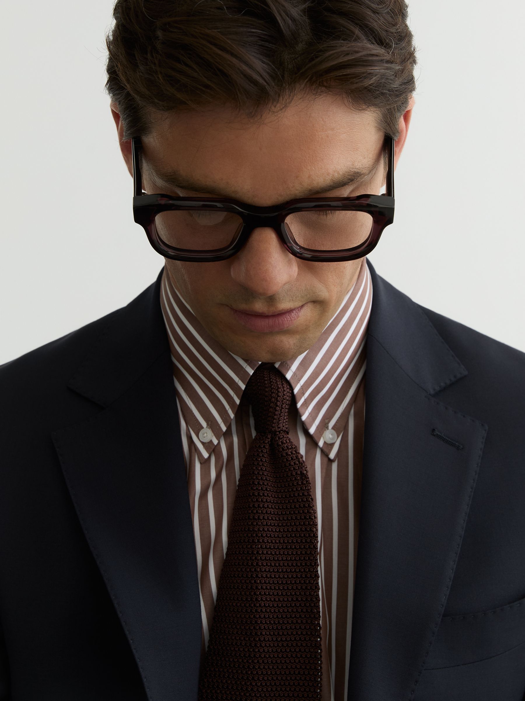 Wool-Blend Single-Breasted Suit Classic-Fit Blazer in Navy - Image 5 of 9