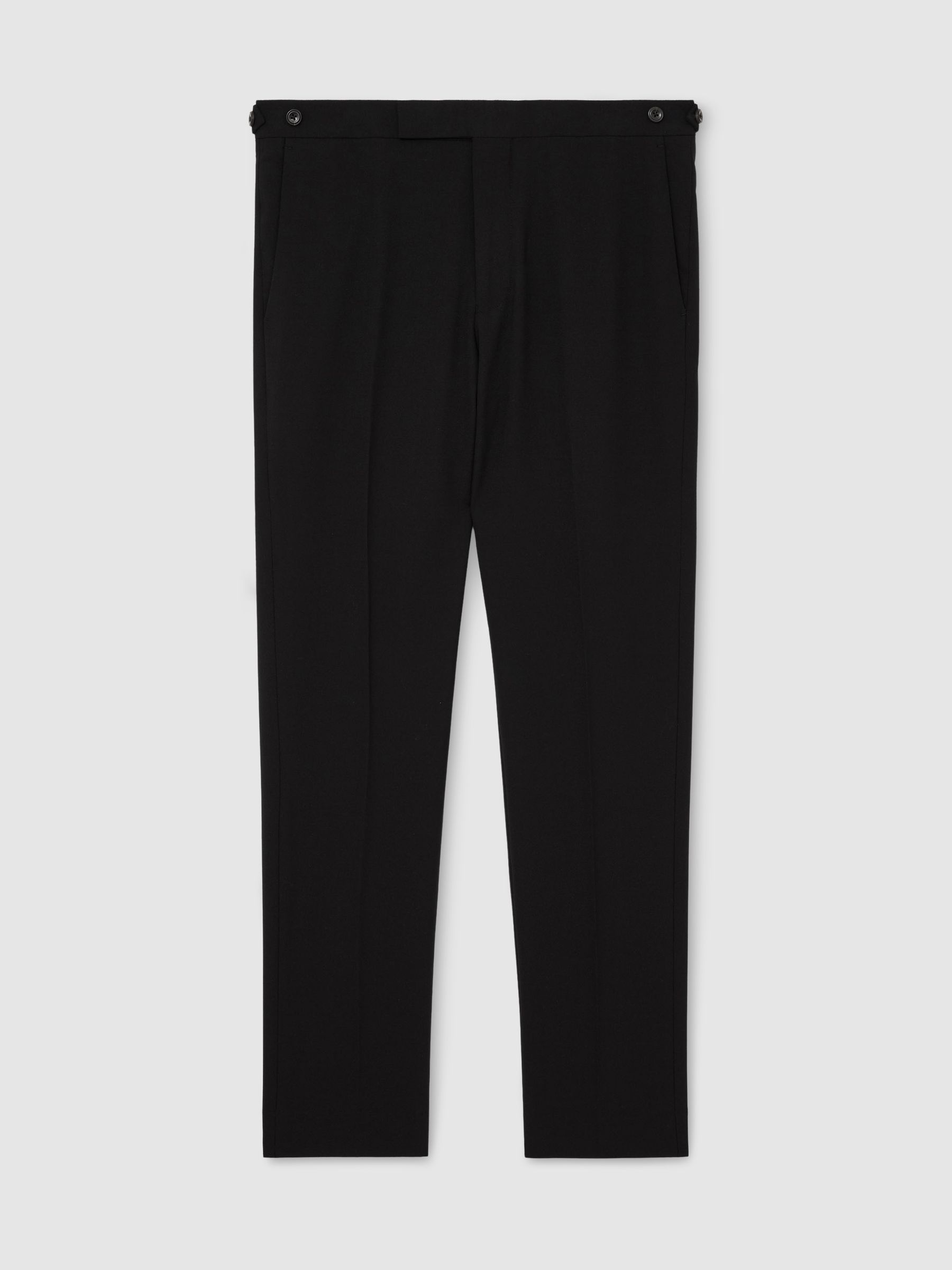 Tailored Fit Textured Suit Trousers With Wool in Black - image 1