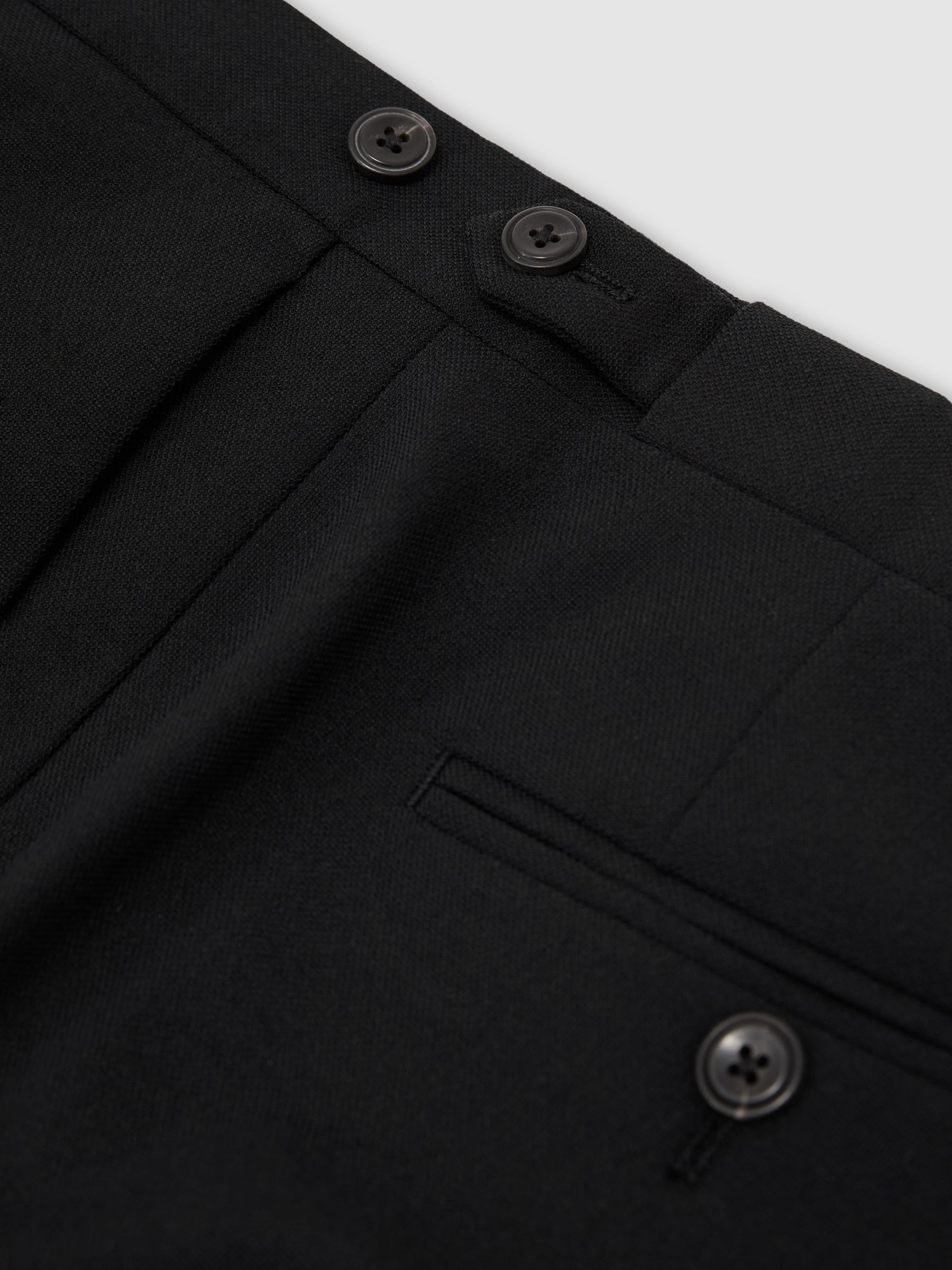 Tailored Fit Textured Suit Trousers With Wool in Black - image 4