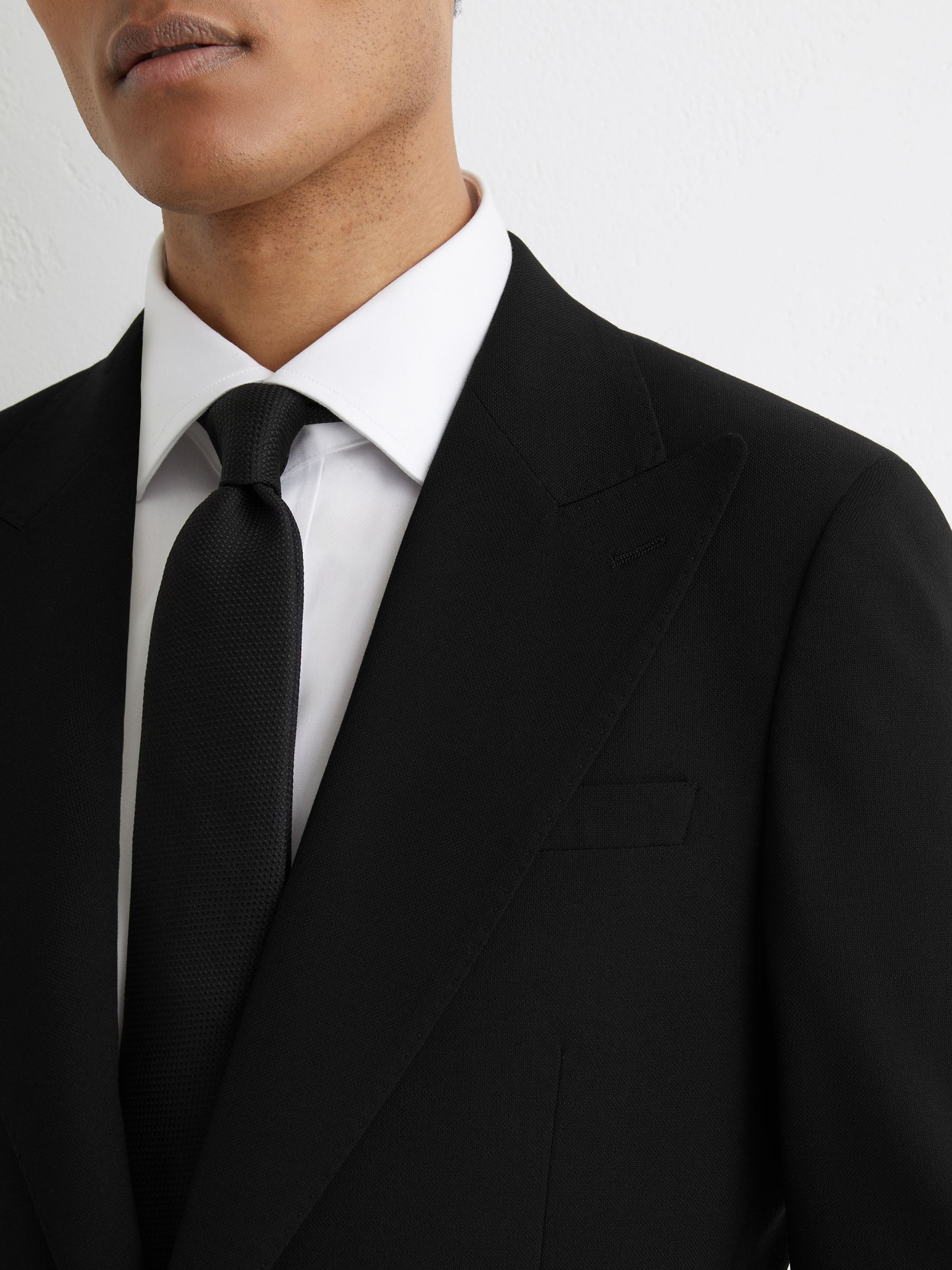 Single-Breasted Suit Jacket Tailored-Fit with Wool in Black - Image 4 of 8