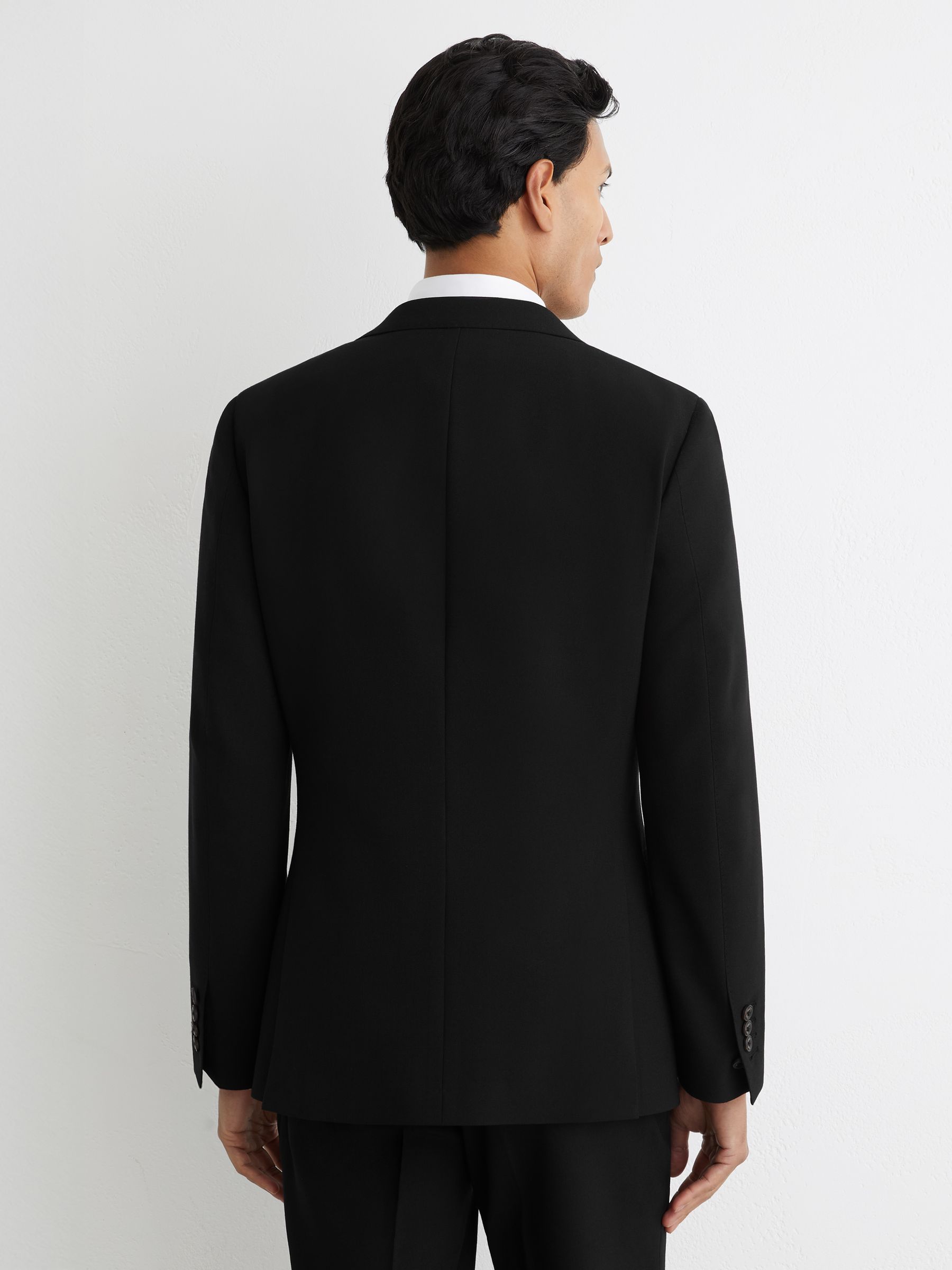 Single-Breasted Suit Jacket Tailored-Fit with Wool in Black - Image 6 of 8