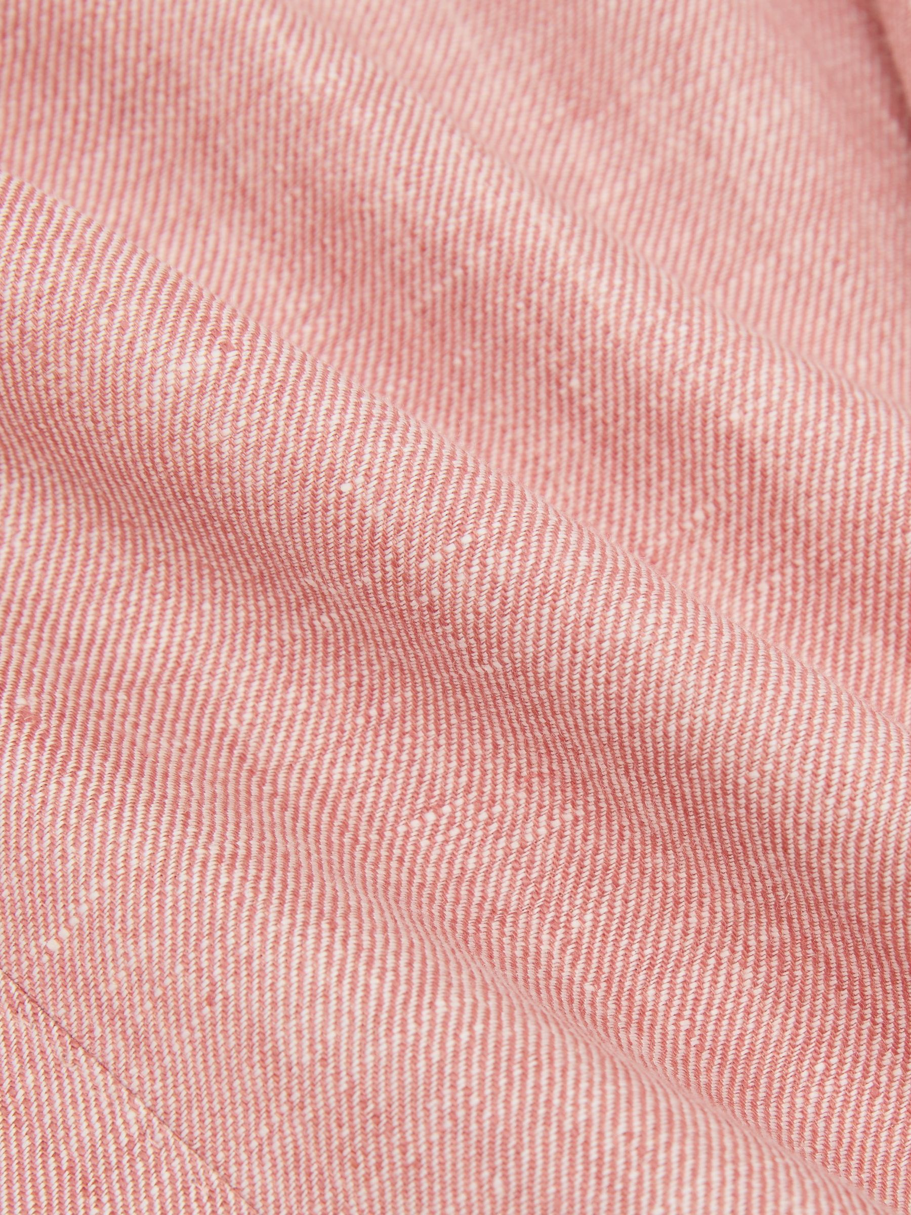 Tailored Fit Linen-Twill Single-Breasted Blazer in Plum Pink - image 2