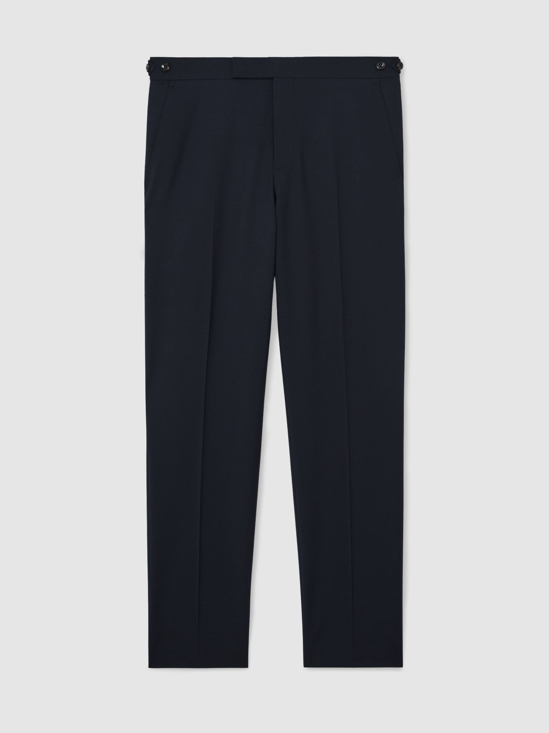 Classic Fit Wool-Blend Suit Trousers in Navy - image 1