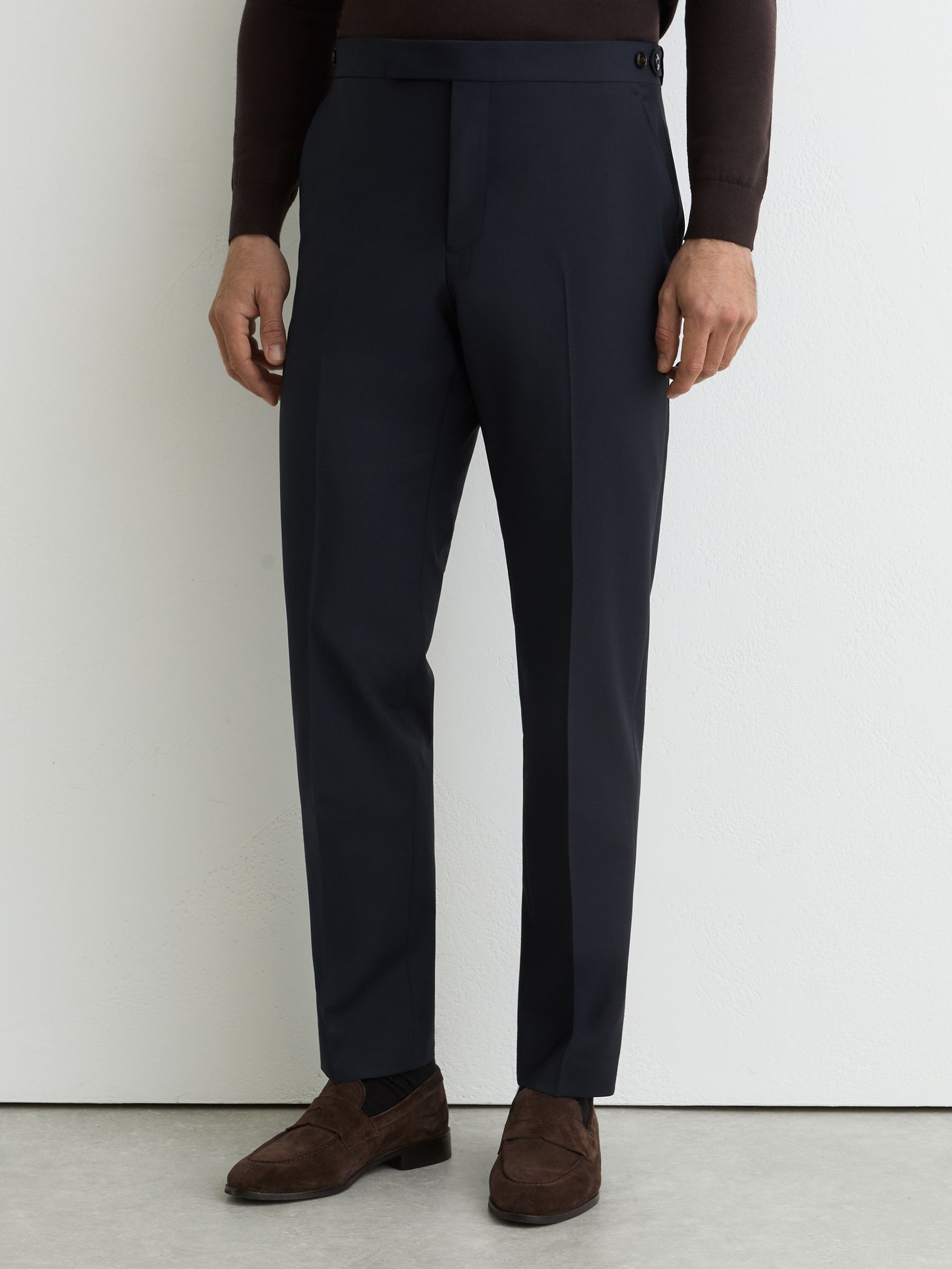Wool-Blend Classic-Fit Suit Trousers in Navy - Image 3 of 6