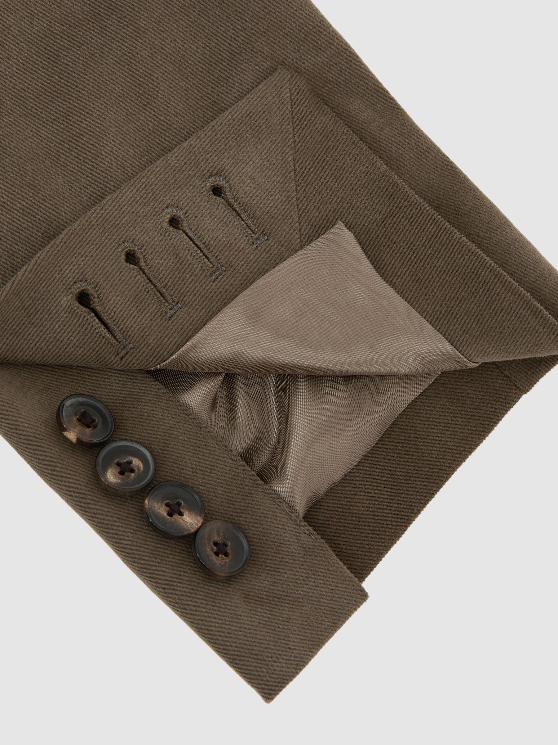 Brushed Twill Single-Breasted Blazer Tailored-Fit in Taupe Brown - image 4