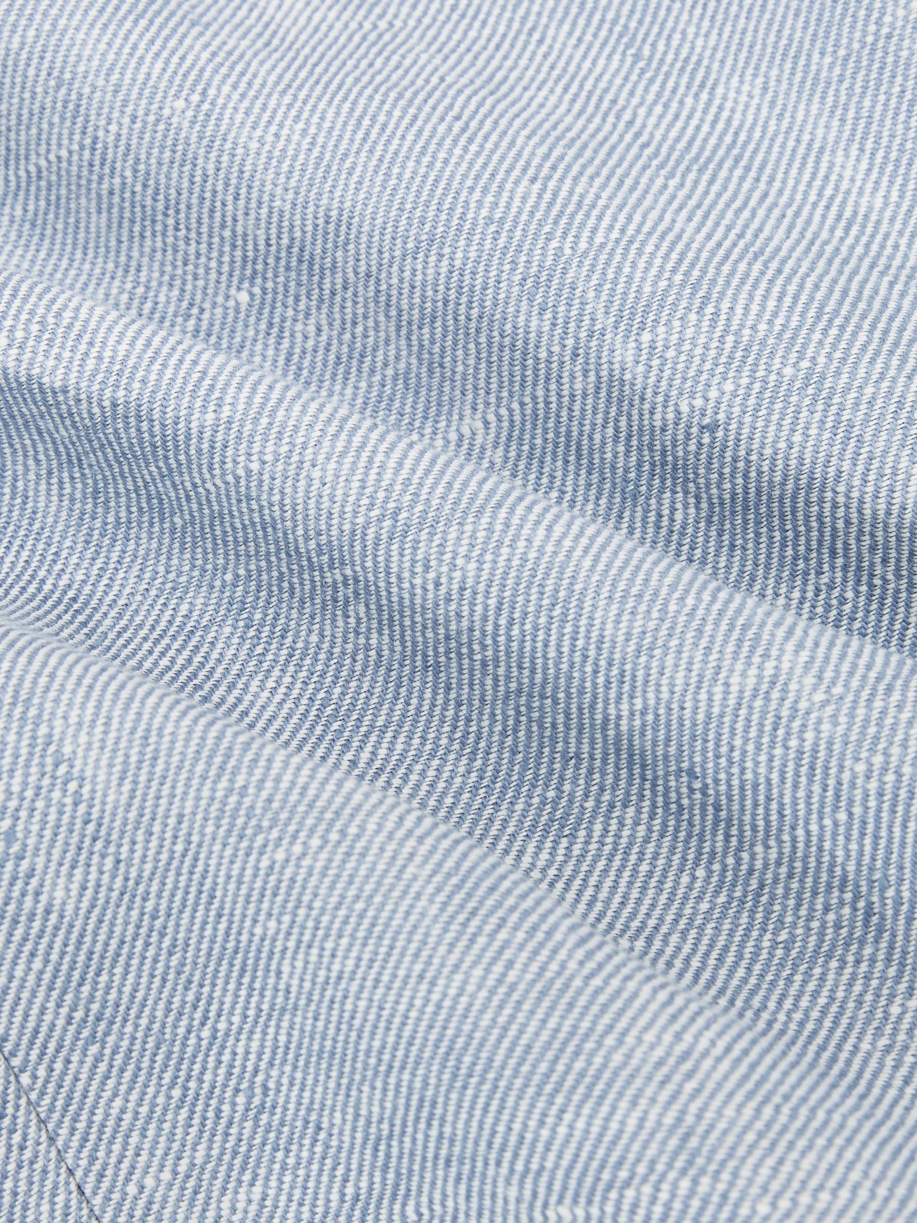 Tailored Fit Linen-Twill Single-Breasted Blazer in Soft Blue - image 2