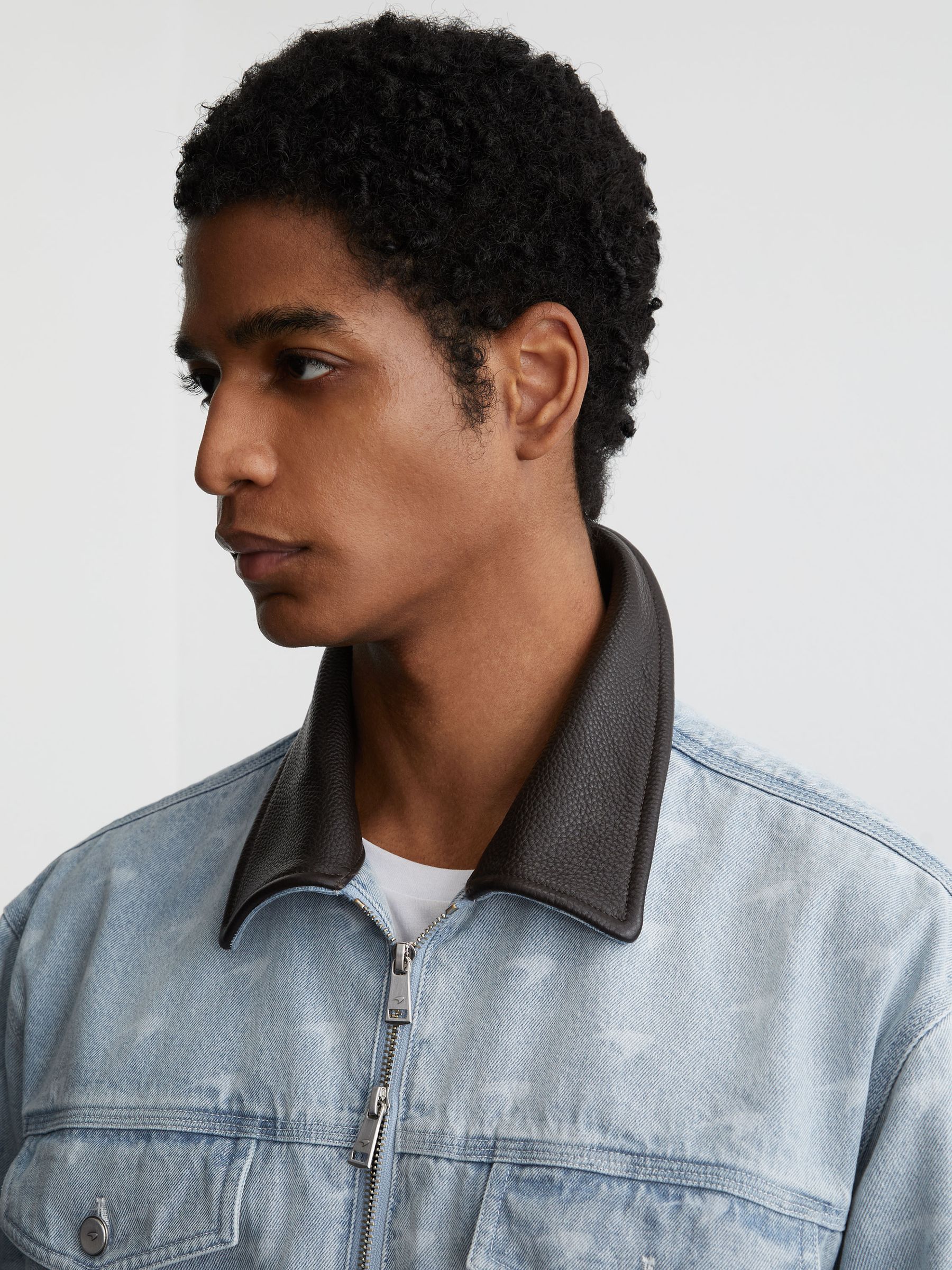 McLaren Soft Blue Racing Speedmark Denim Jacket Unisex-Fit in Soft Blue - Image 4 of 8