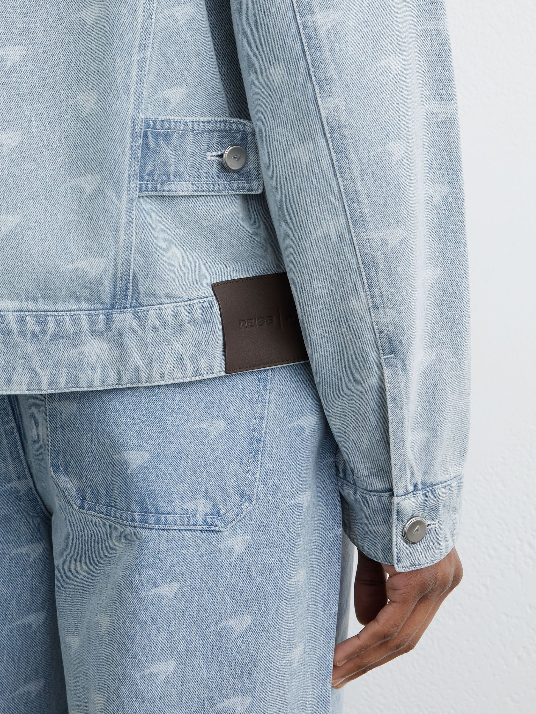 McLaren Soft Blue Racing Speedmark Denim Jacket Unisex-Fit in Soft Blue - Image 6 of 8