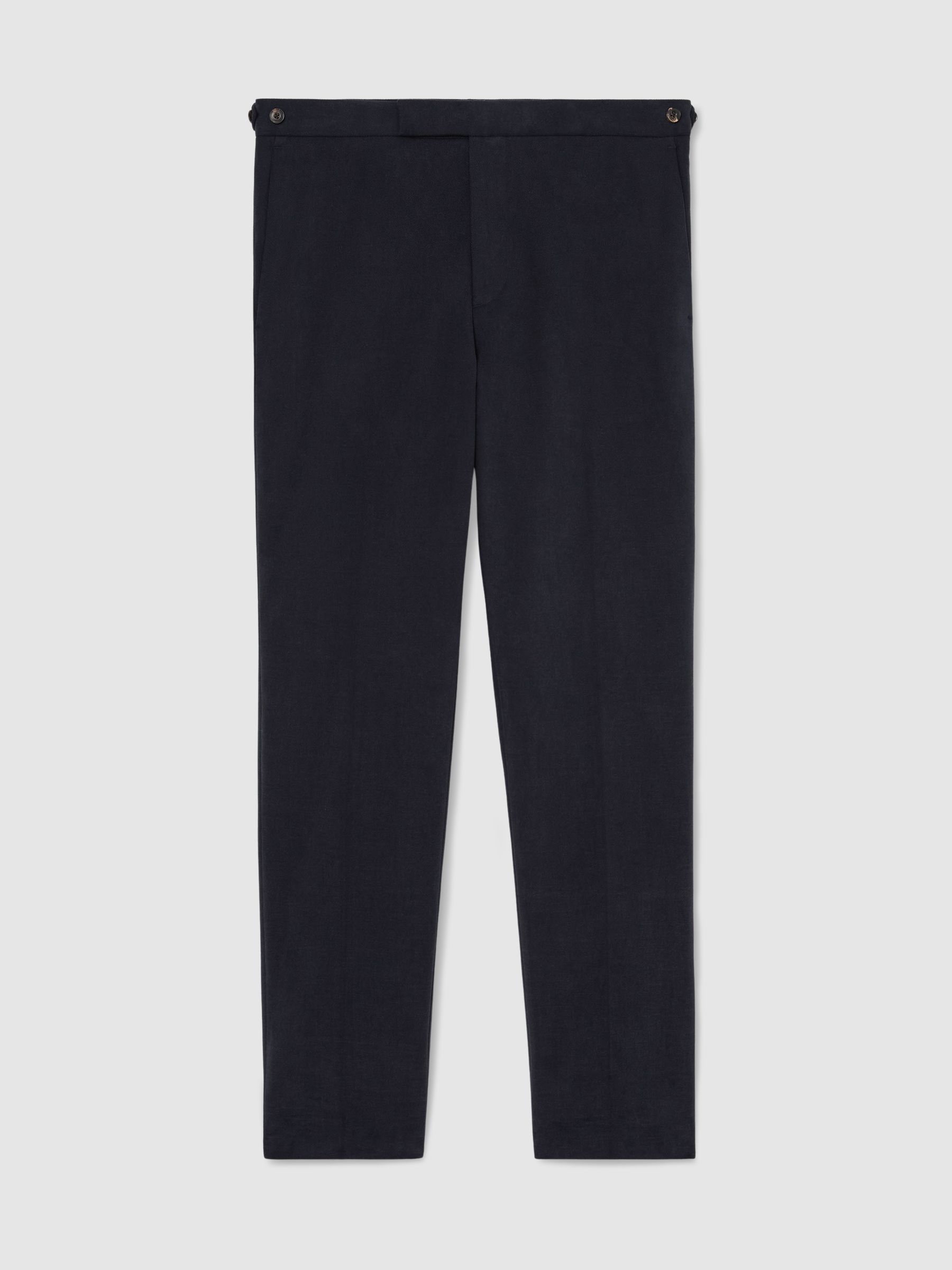 Brushed Twill Tailored-Fit Trousers in Navy - image 1