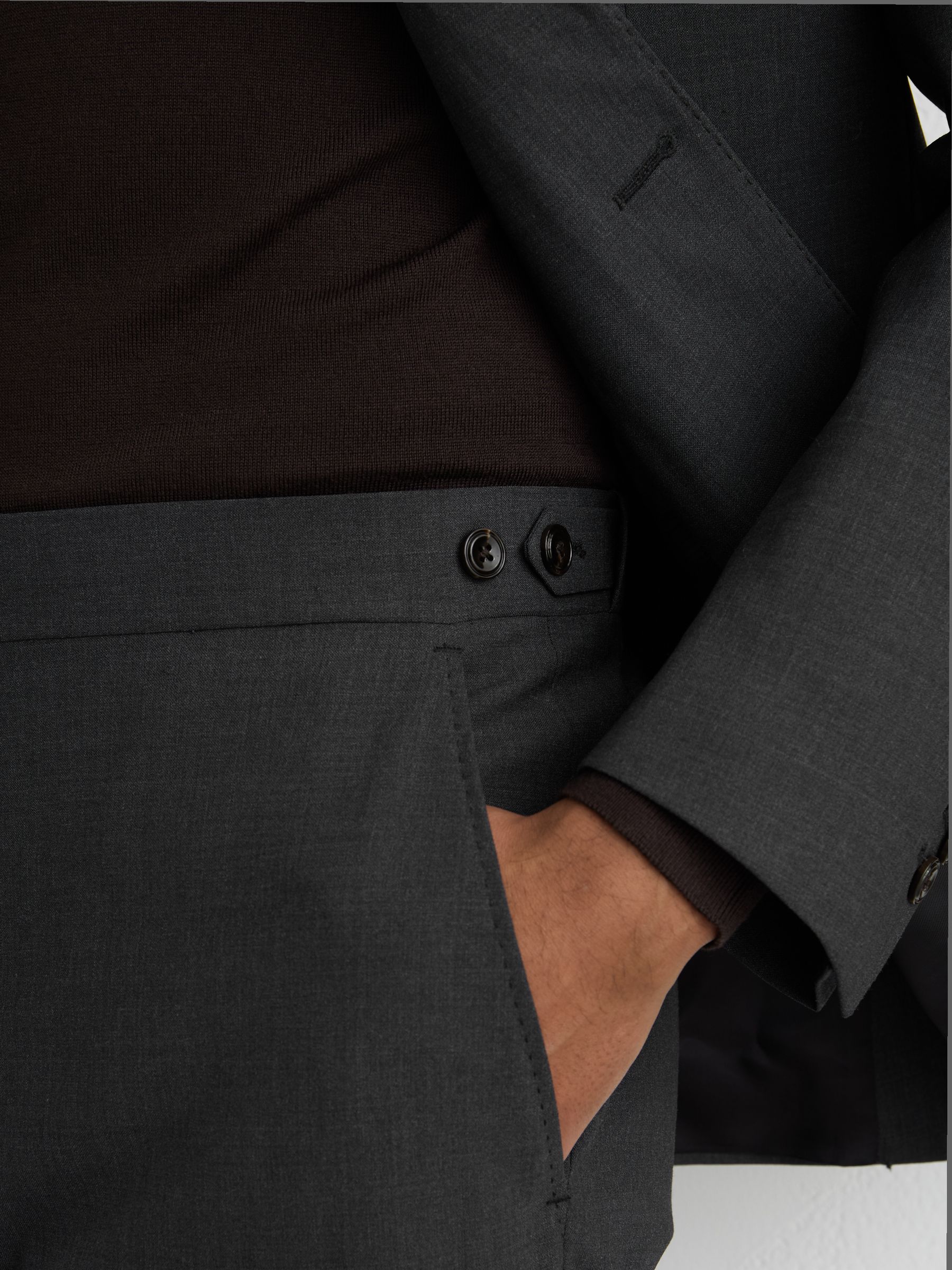 Wool-Blend Classic-Fit Suit Trousers in Grey - Image 5 of 7