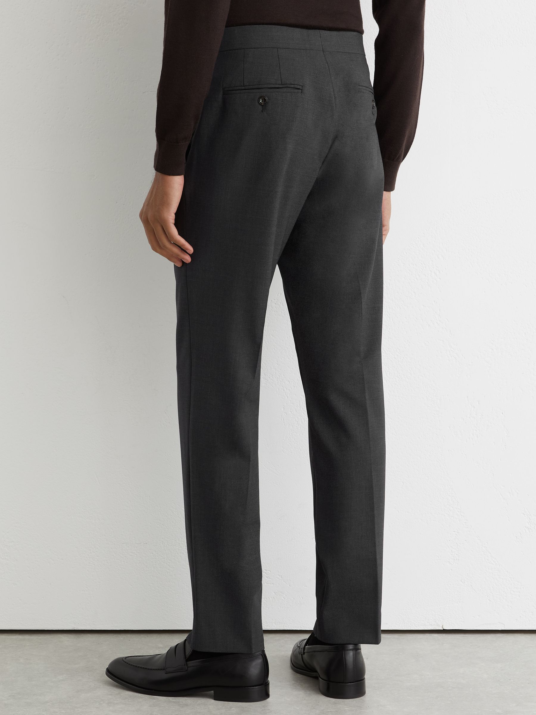 Classic Fit Wool-Blend Suit Trousers in Grey - image 5