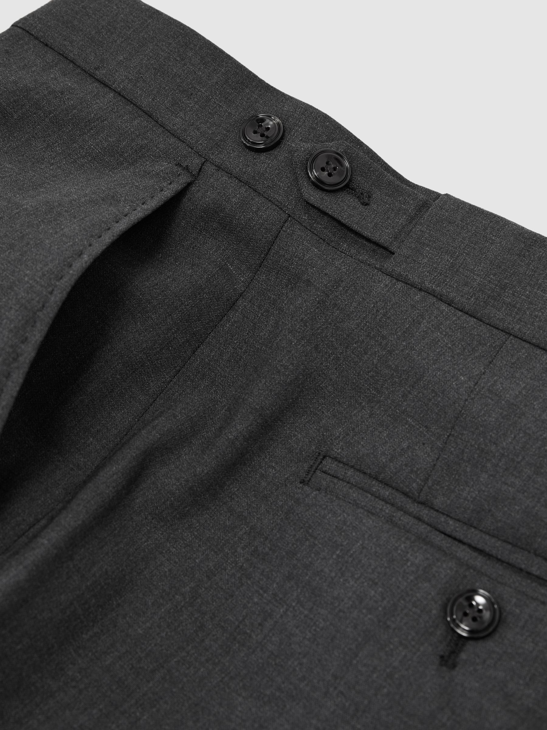 Classic Fit Wool-Blend Suit Trousers in Grey - image 3
