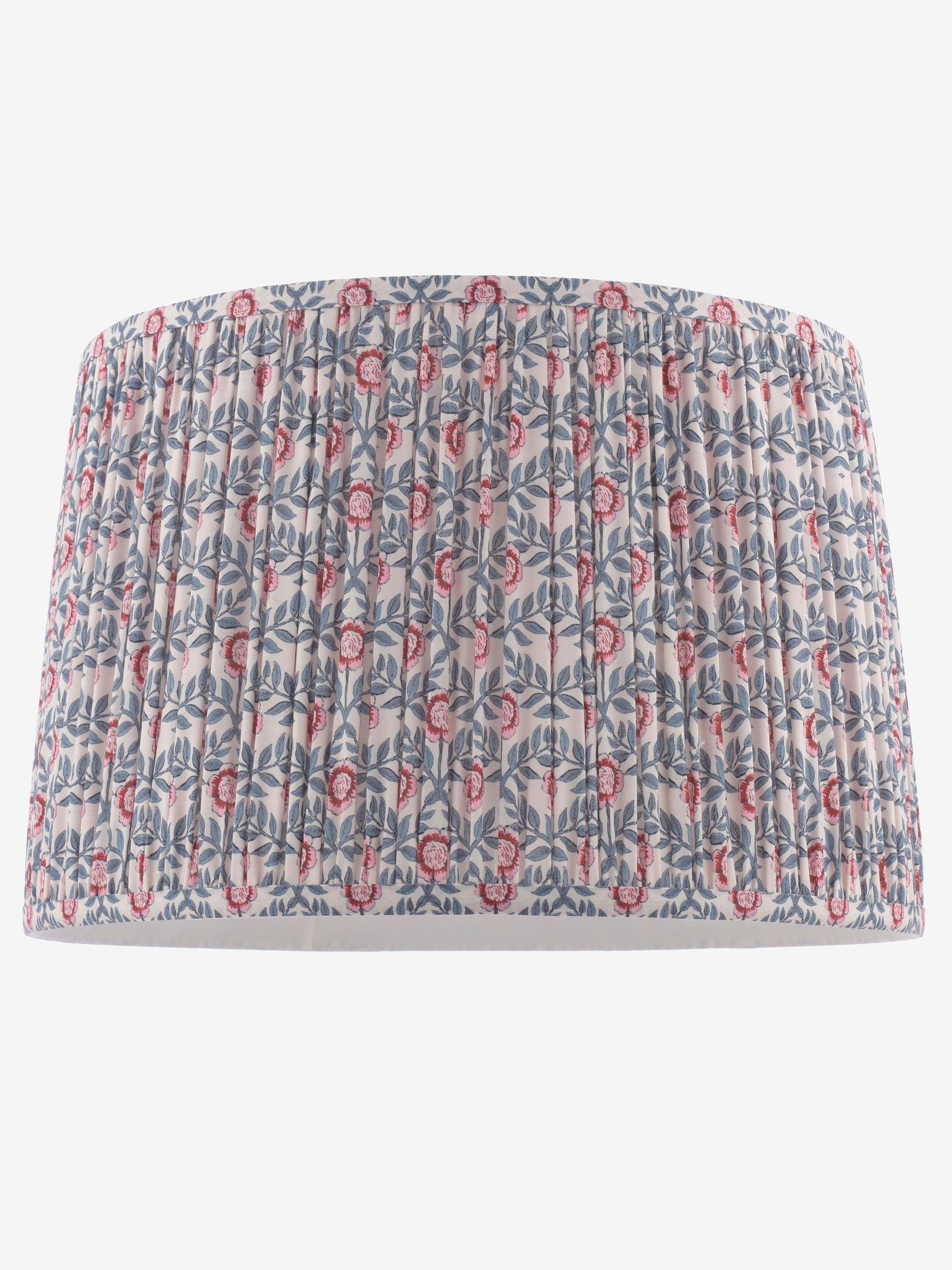 White & Blue Multi Folly Pleated Cotton Easyfit Lamp Shade - Image 4 of 7